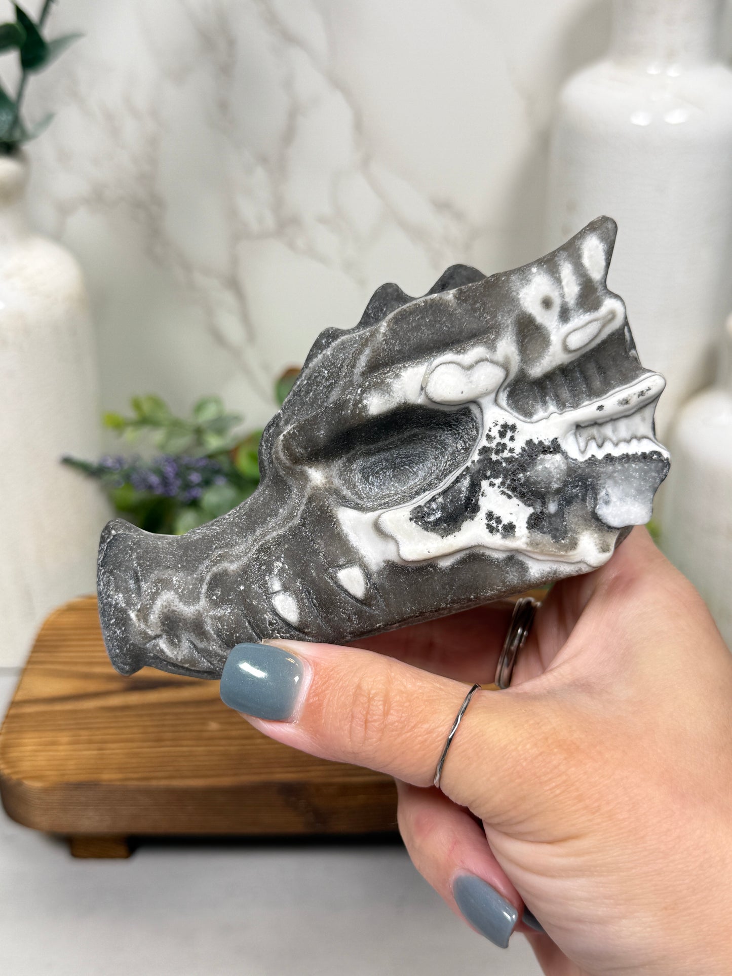 Panda Calcite Dragon Head