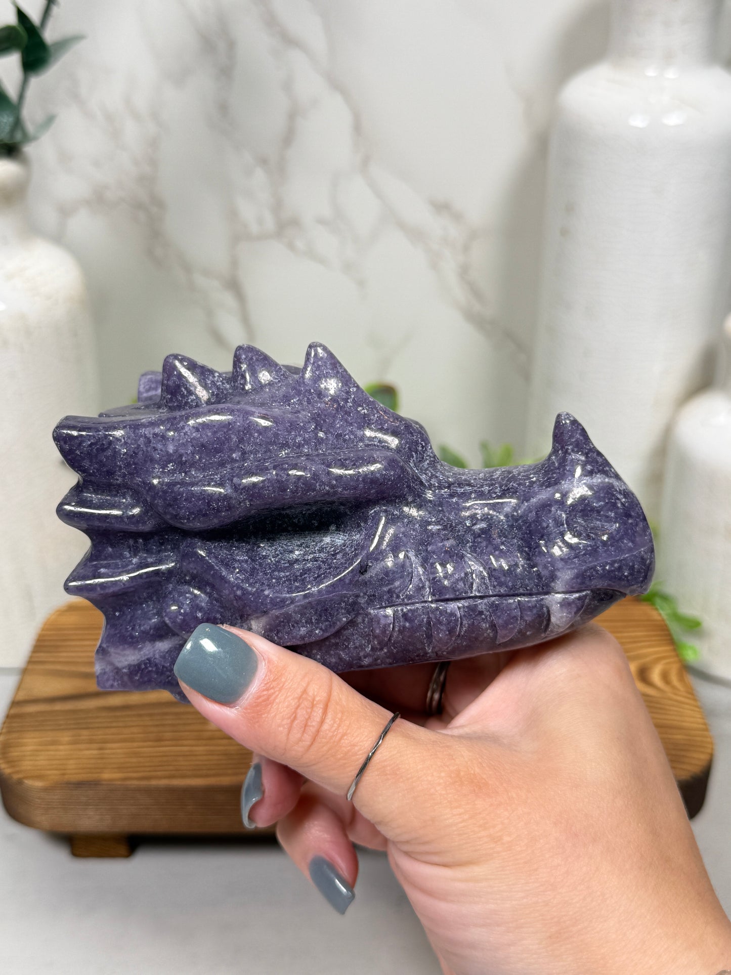 Lepidolite Dragon Head