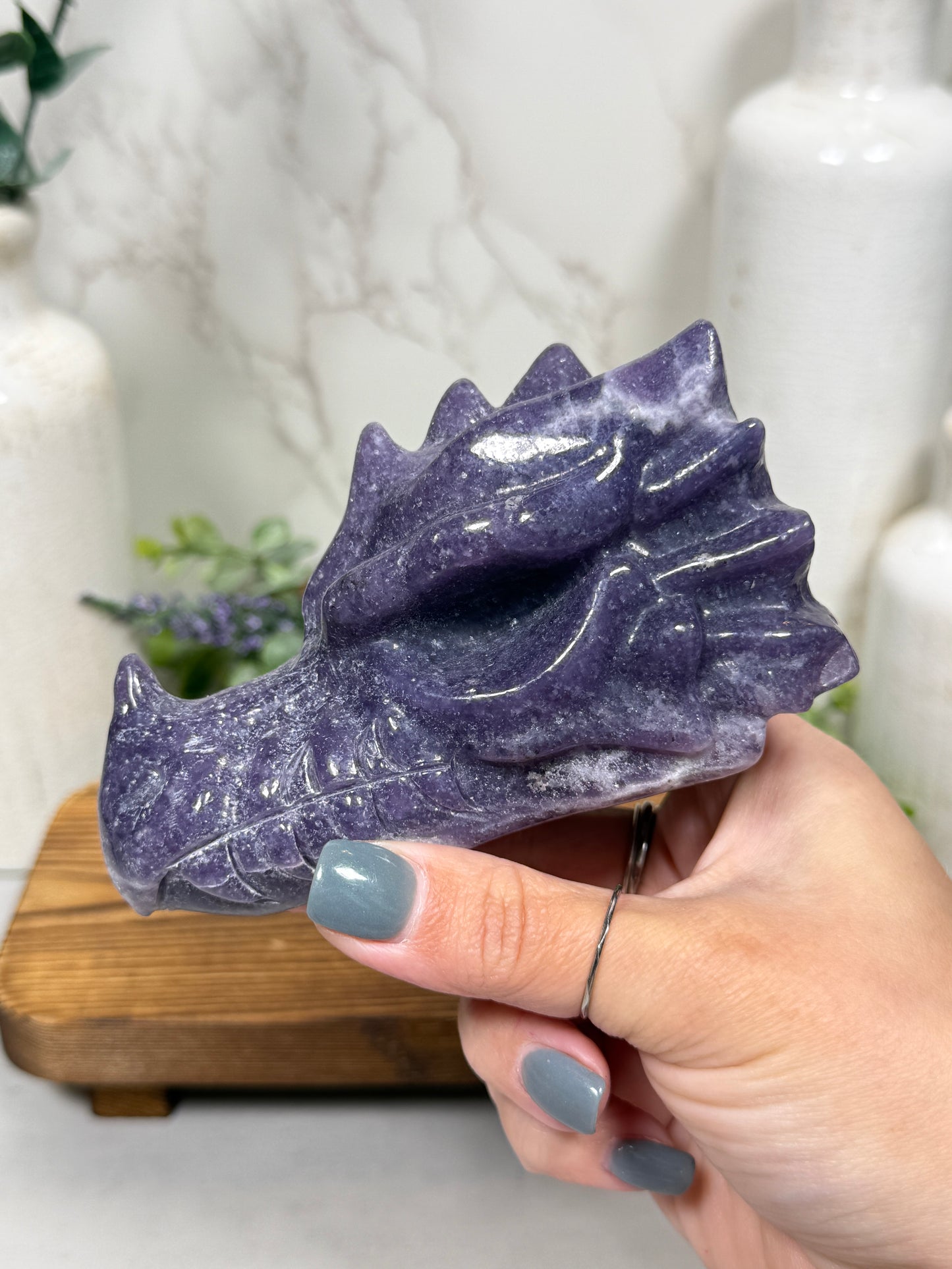 Lepidolite Dragon Head