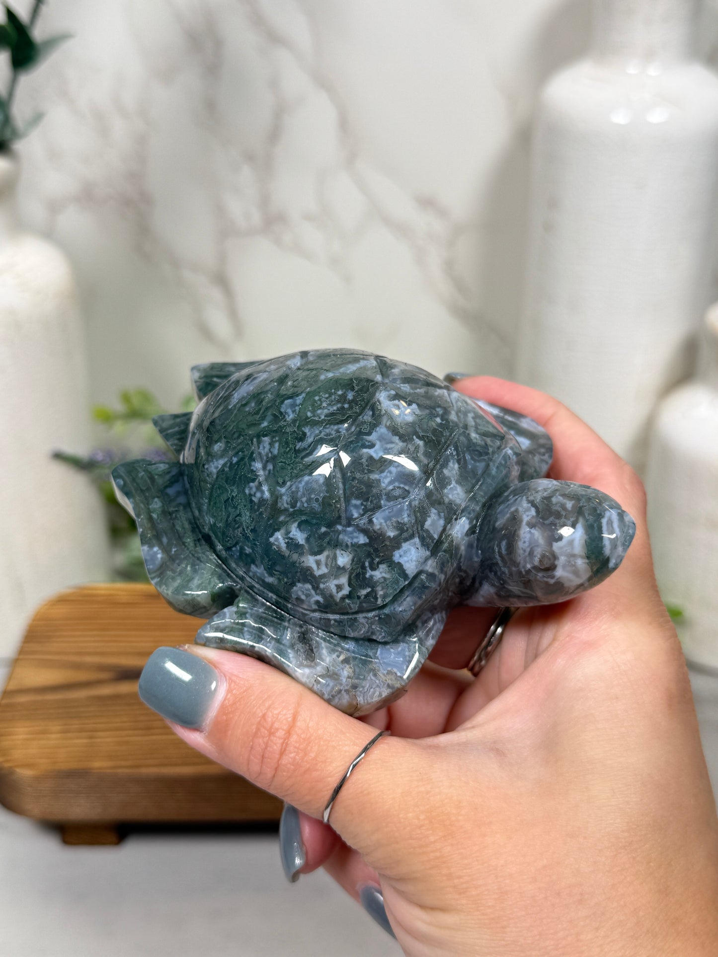 Moss Agate Carvings