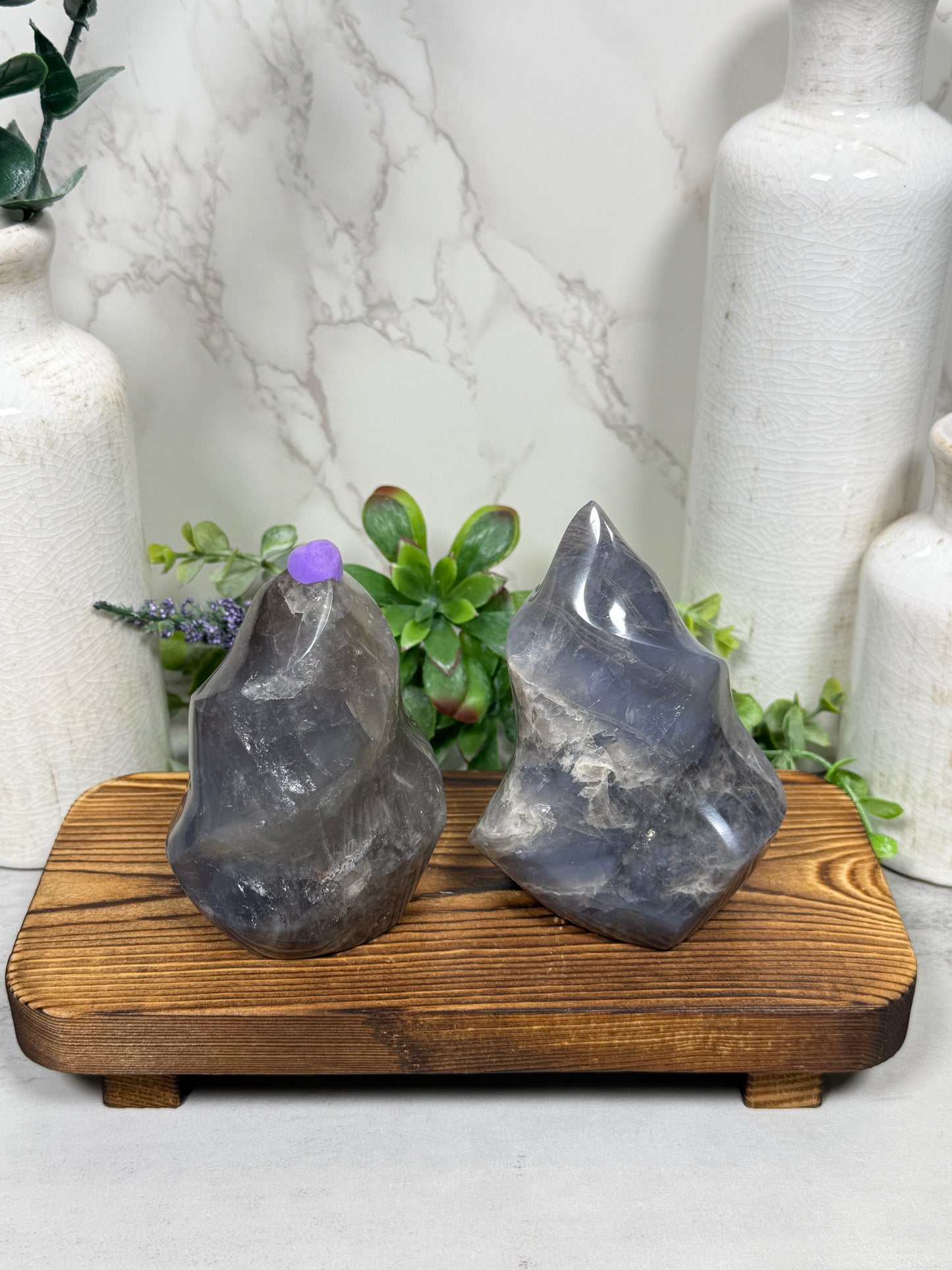 Blue Rose Quartz Flames