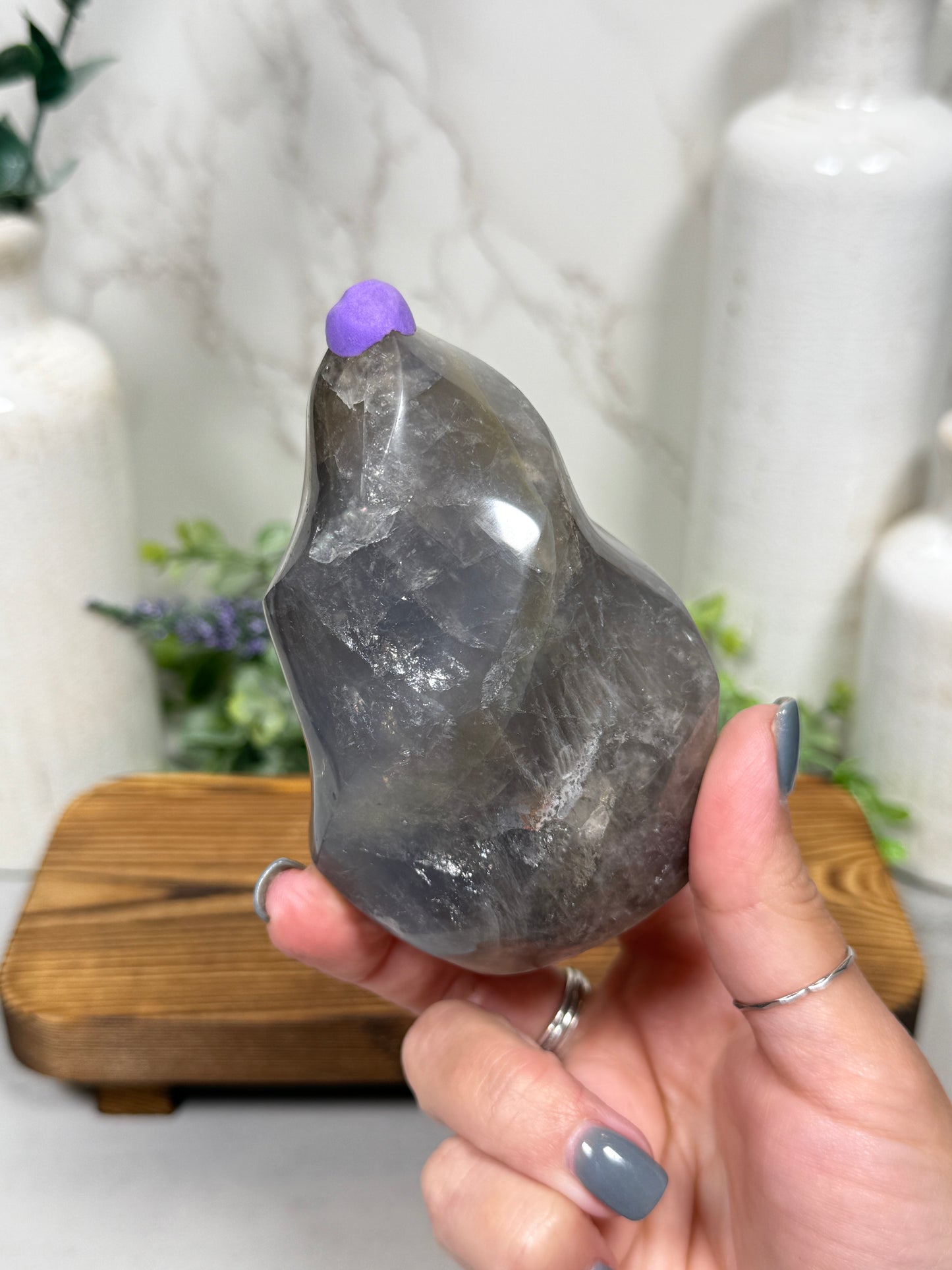 Blue Rose Quartz Flames