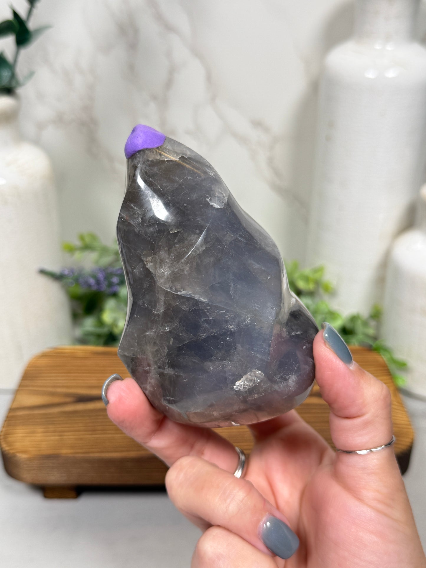 Blue Rose Quartz Flames