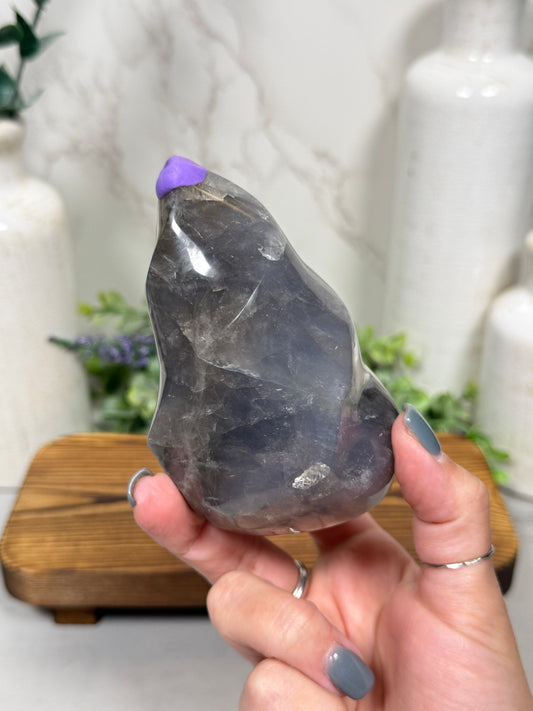 Blue Rose Quartz Flames