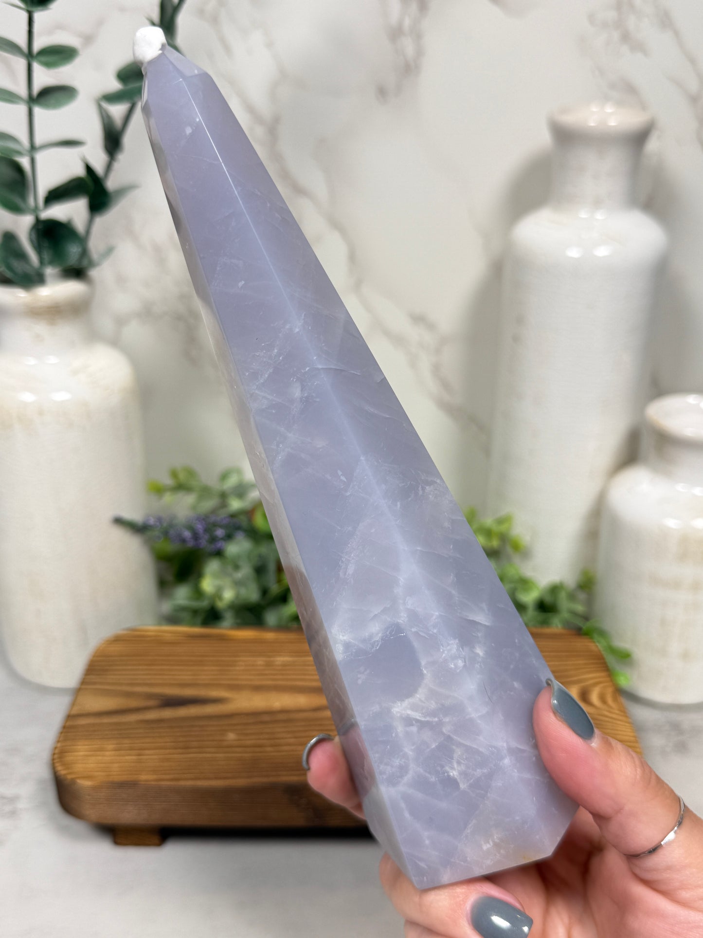 Blue Rose Quartz Tower