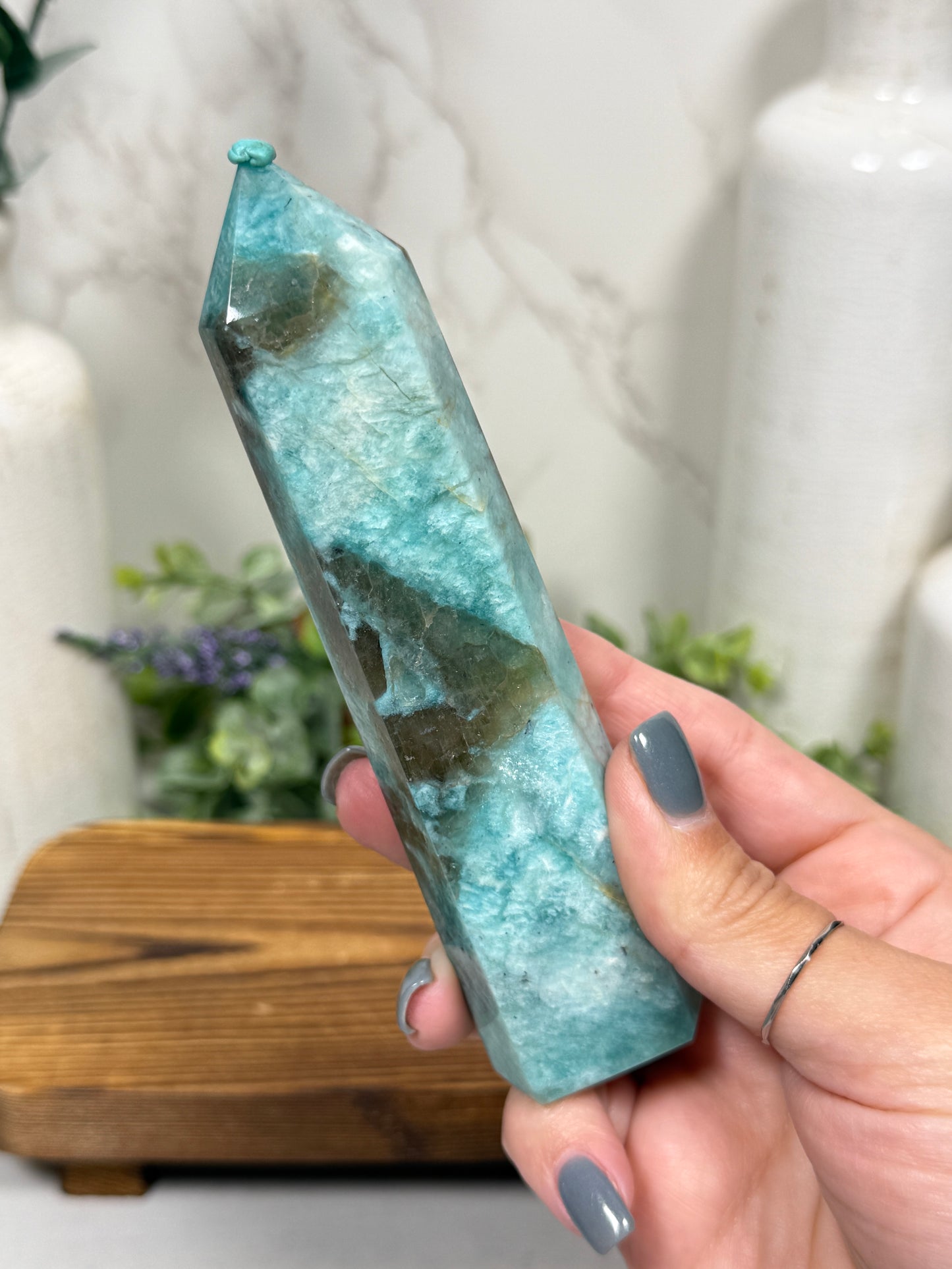 Amazonite + Smoky Quartz Towers