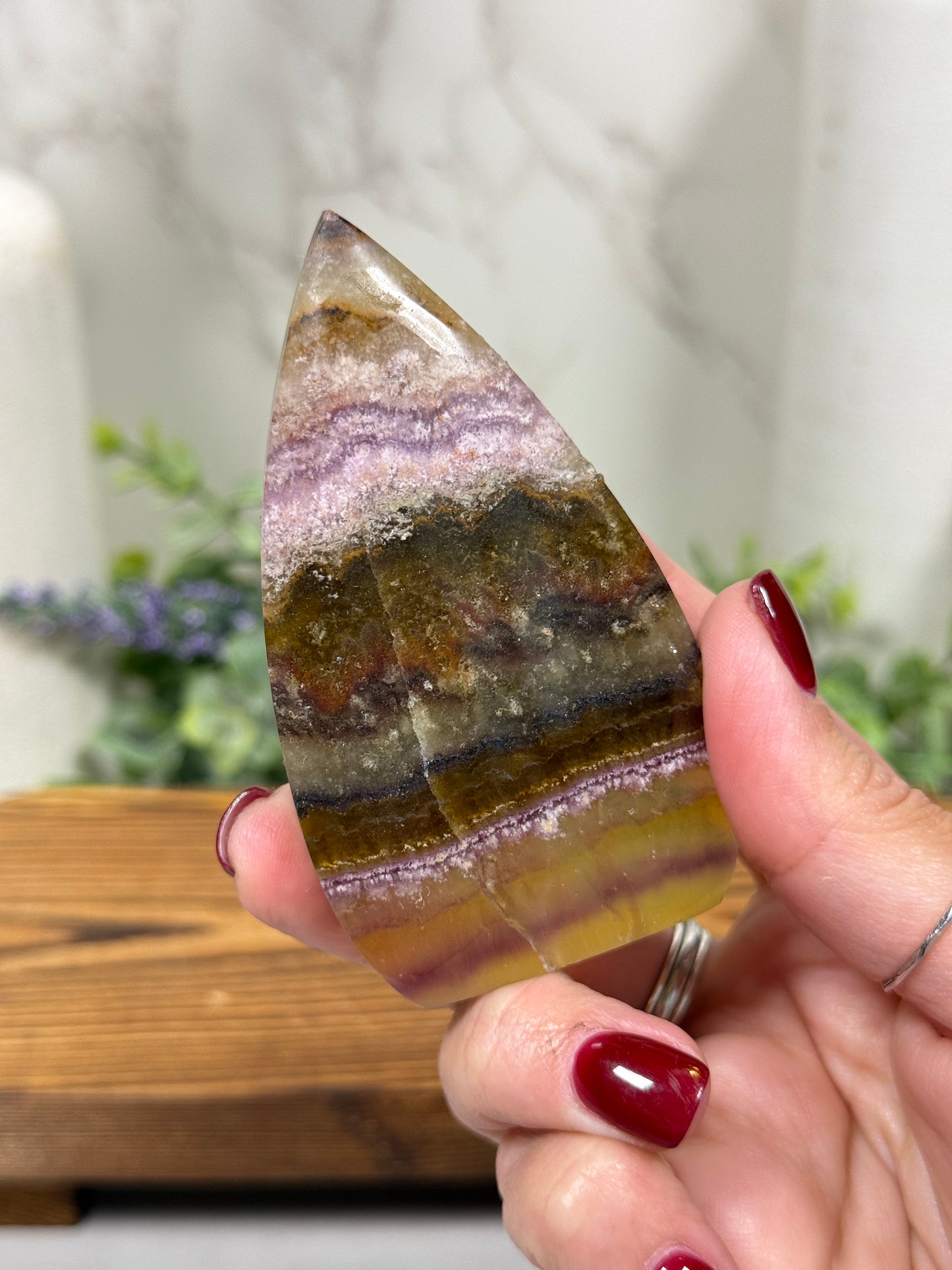 Aurora Fluorite Teardrop