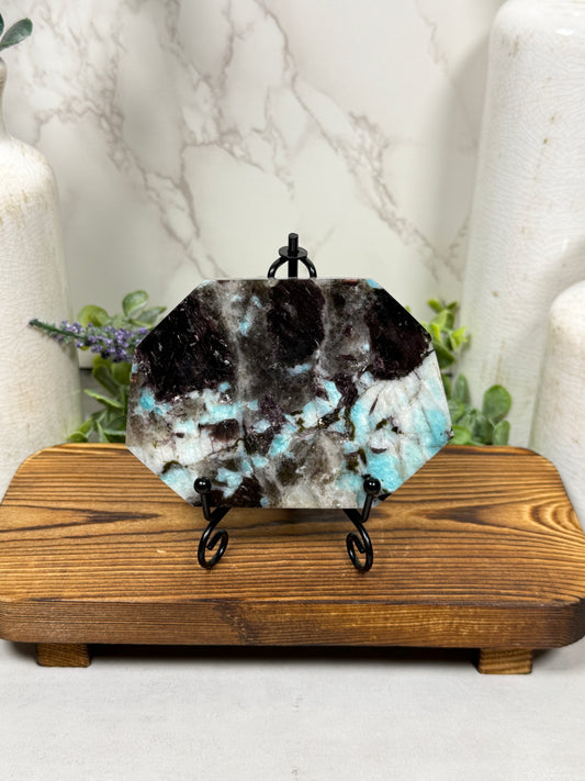 Amazonite with Smoky Quartz Slab