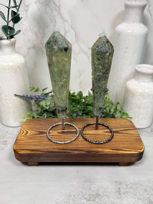Prehnite Wands on Stands