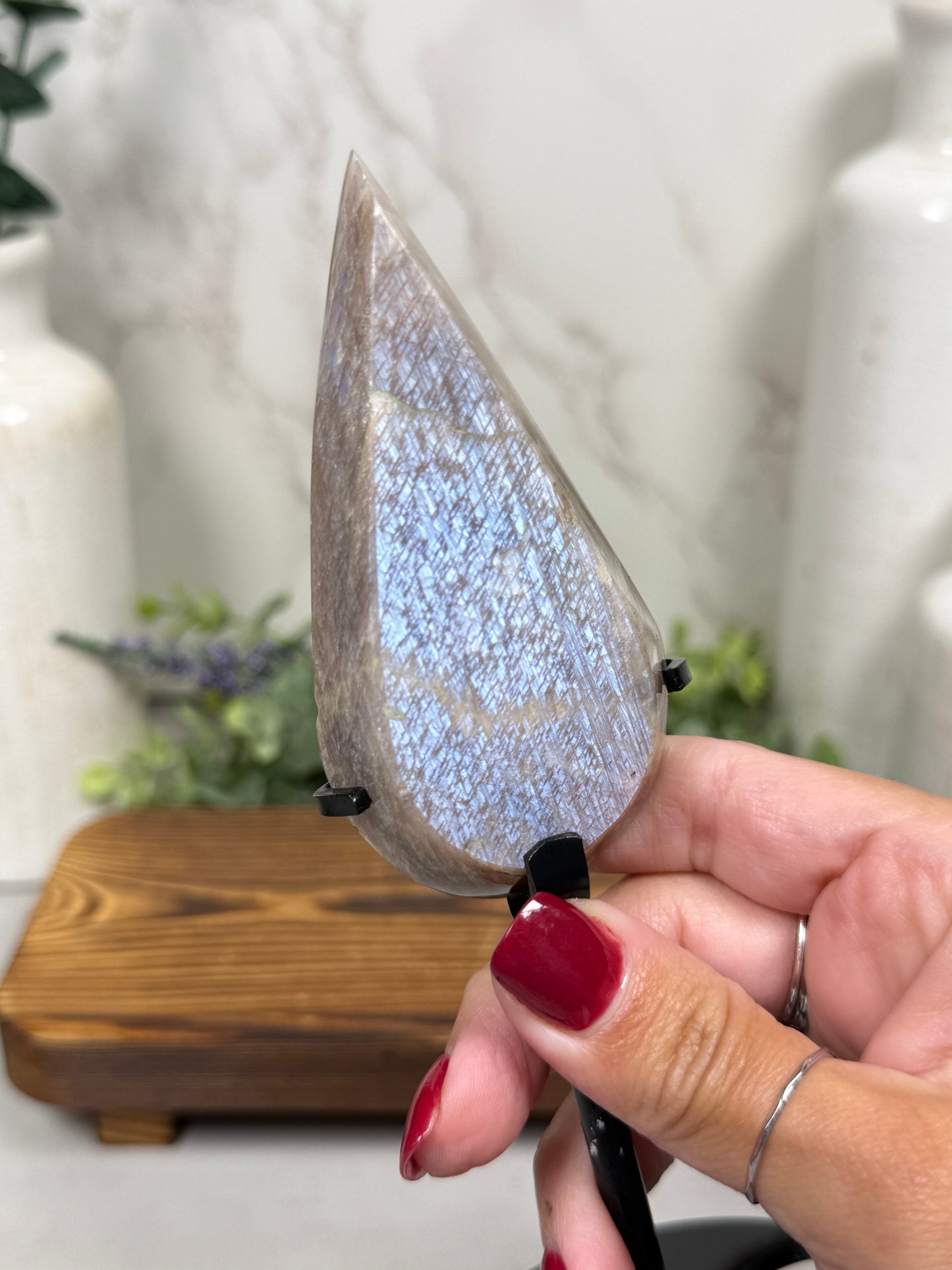Moonstone Teardrops on Stands