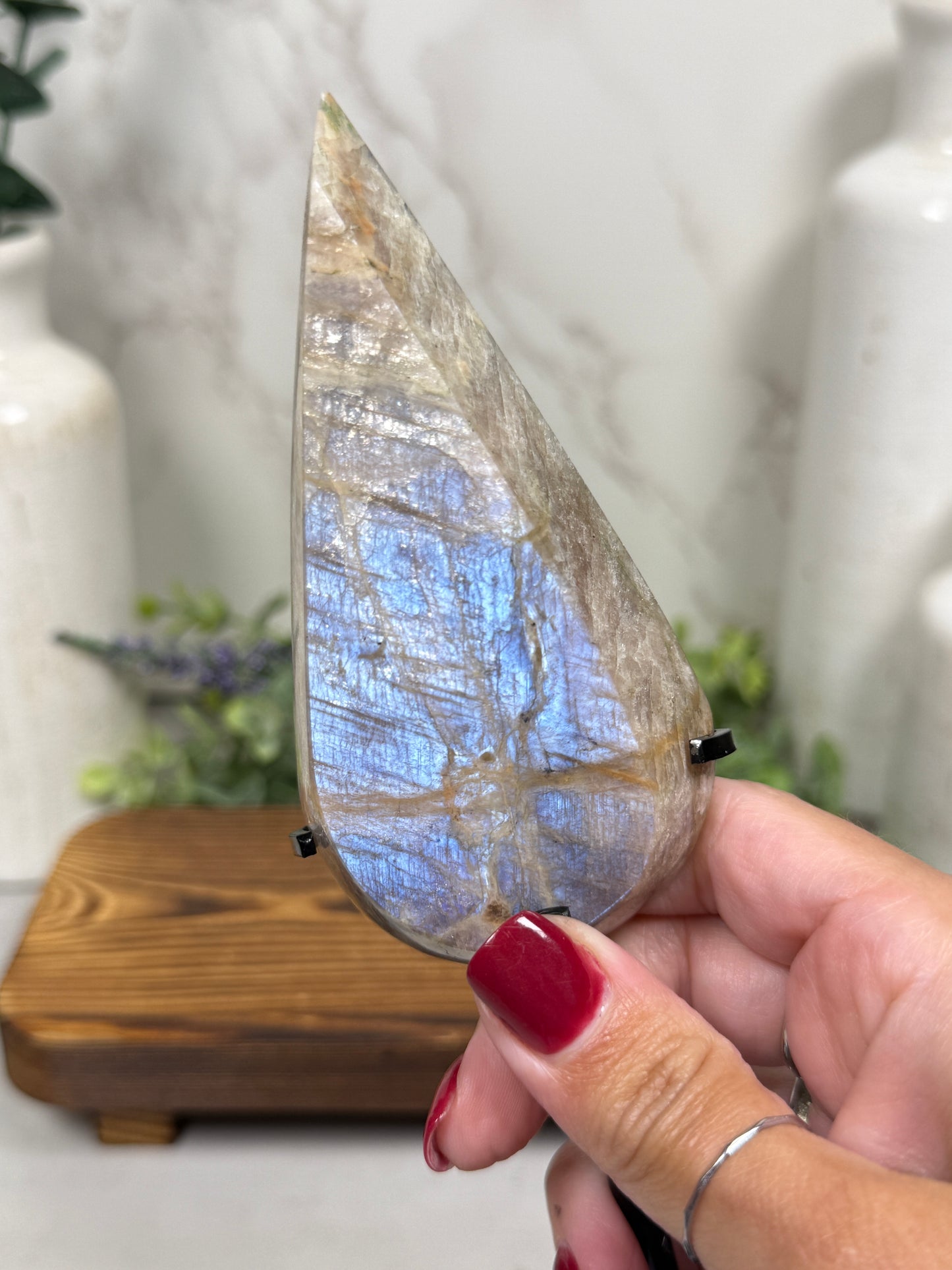 Moonstone Teardrops on Stands