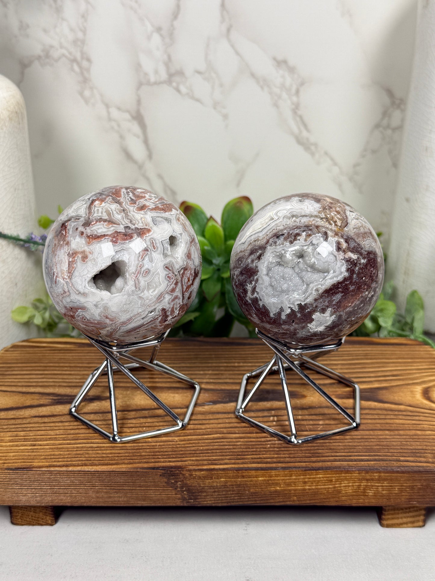 Mexican Crazy Lace Agate Spheres