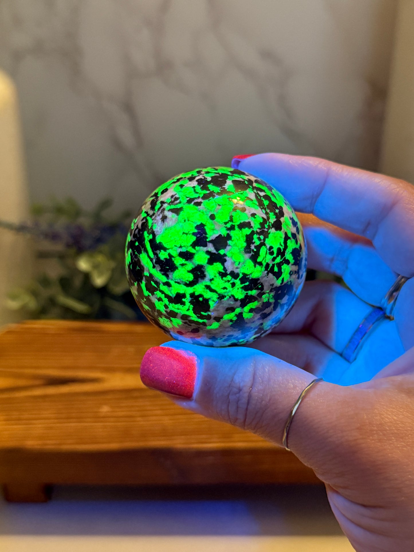 Willemite "Christmas Calcite" Spheres