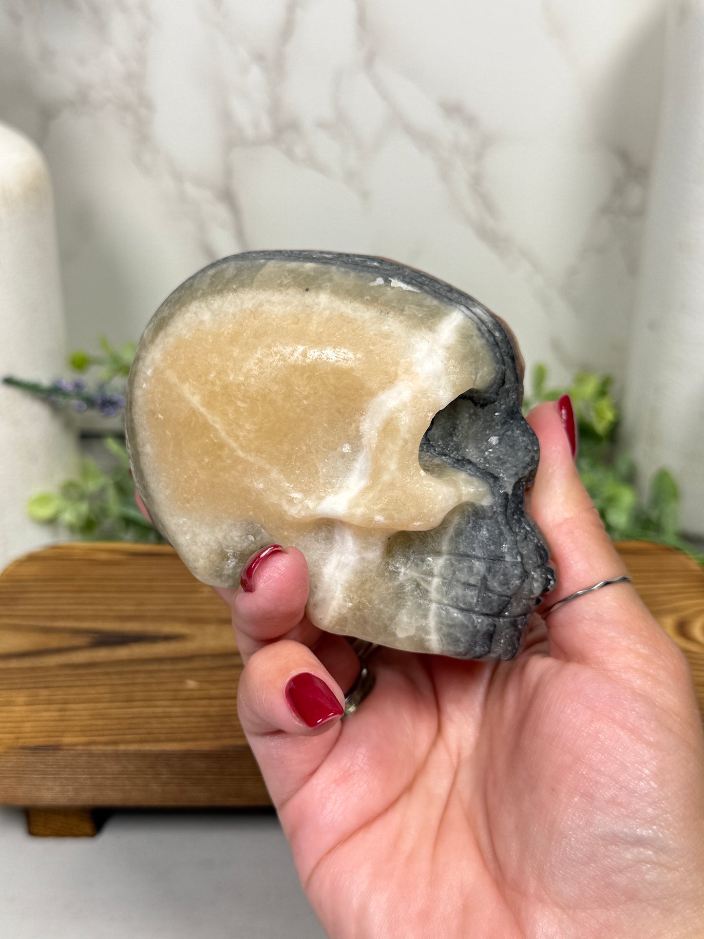 Calcite Banded Skull