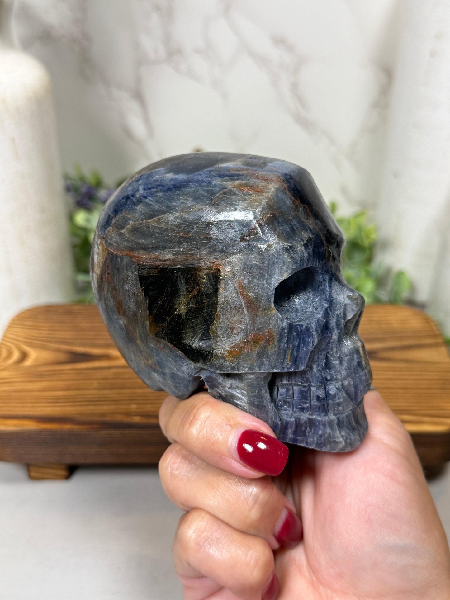 Blue Kyanite Skulls