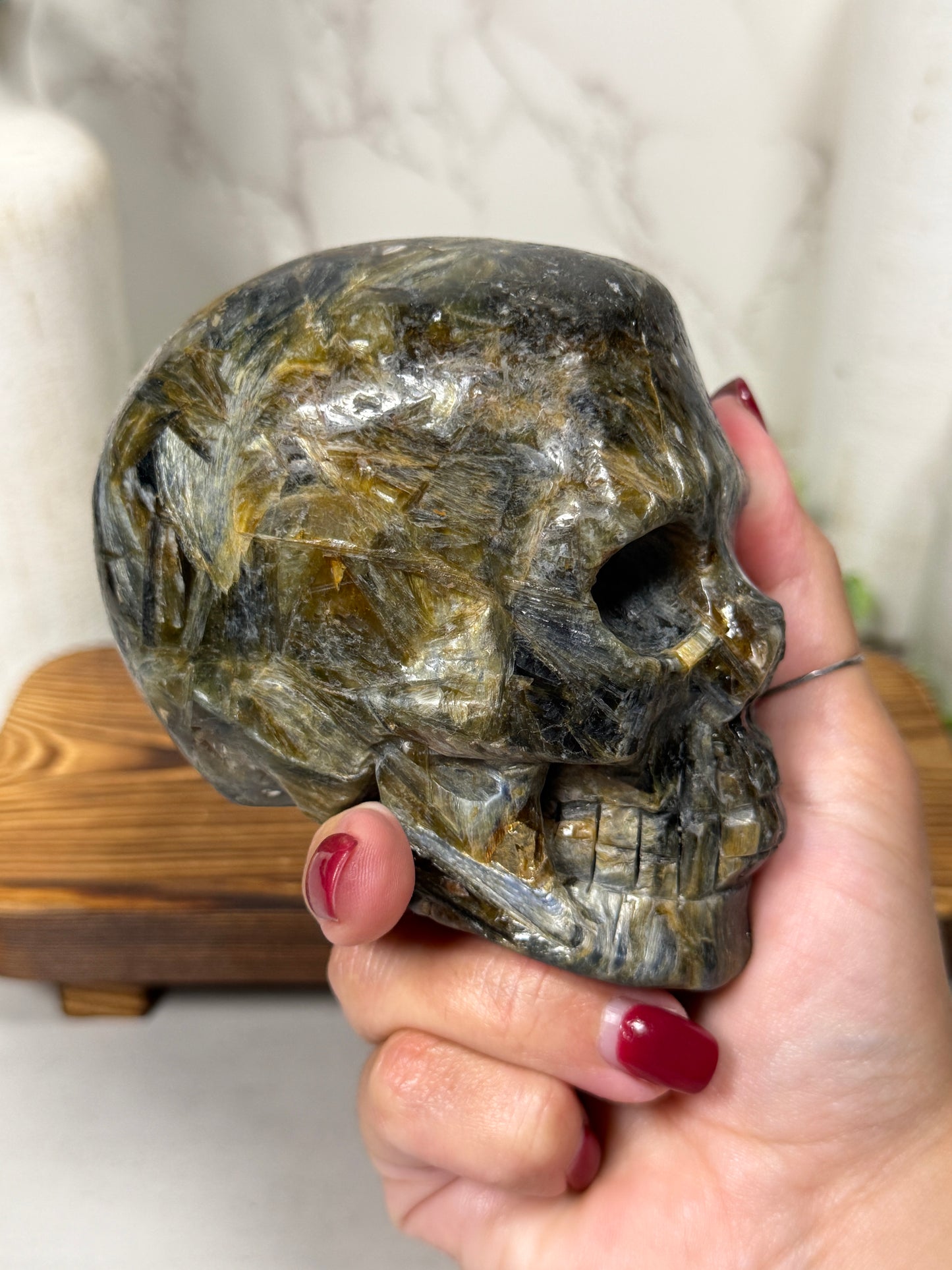 Blue Kyanite Skulls