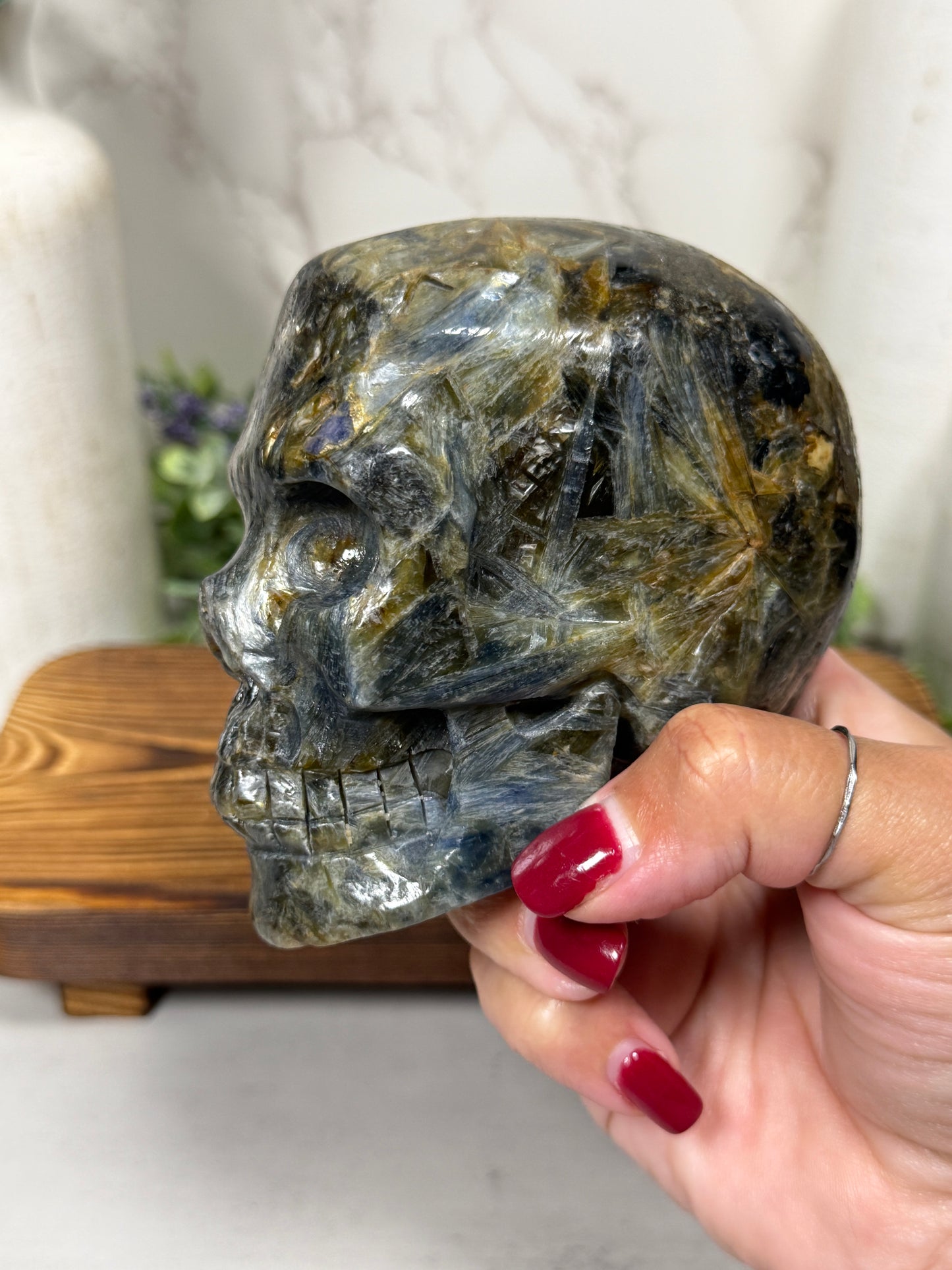 Blue Kyanite Skulls