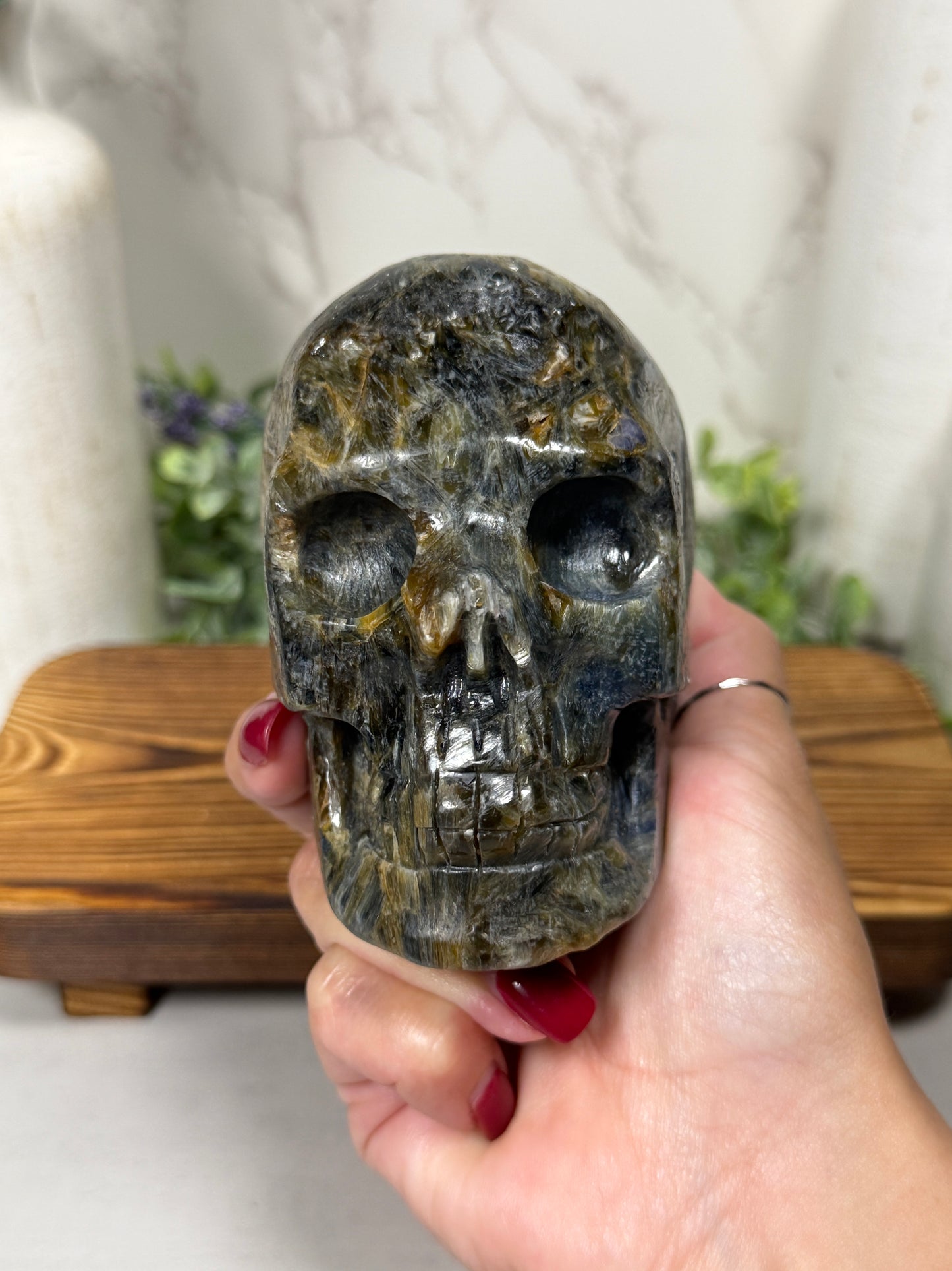Blue Kyanite Skulls