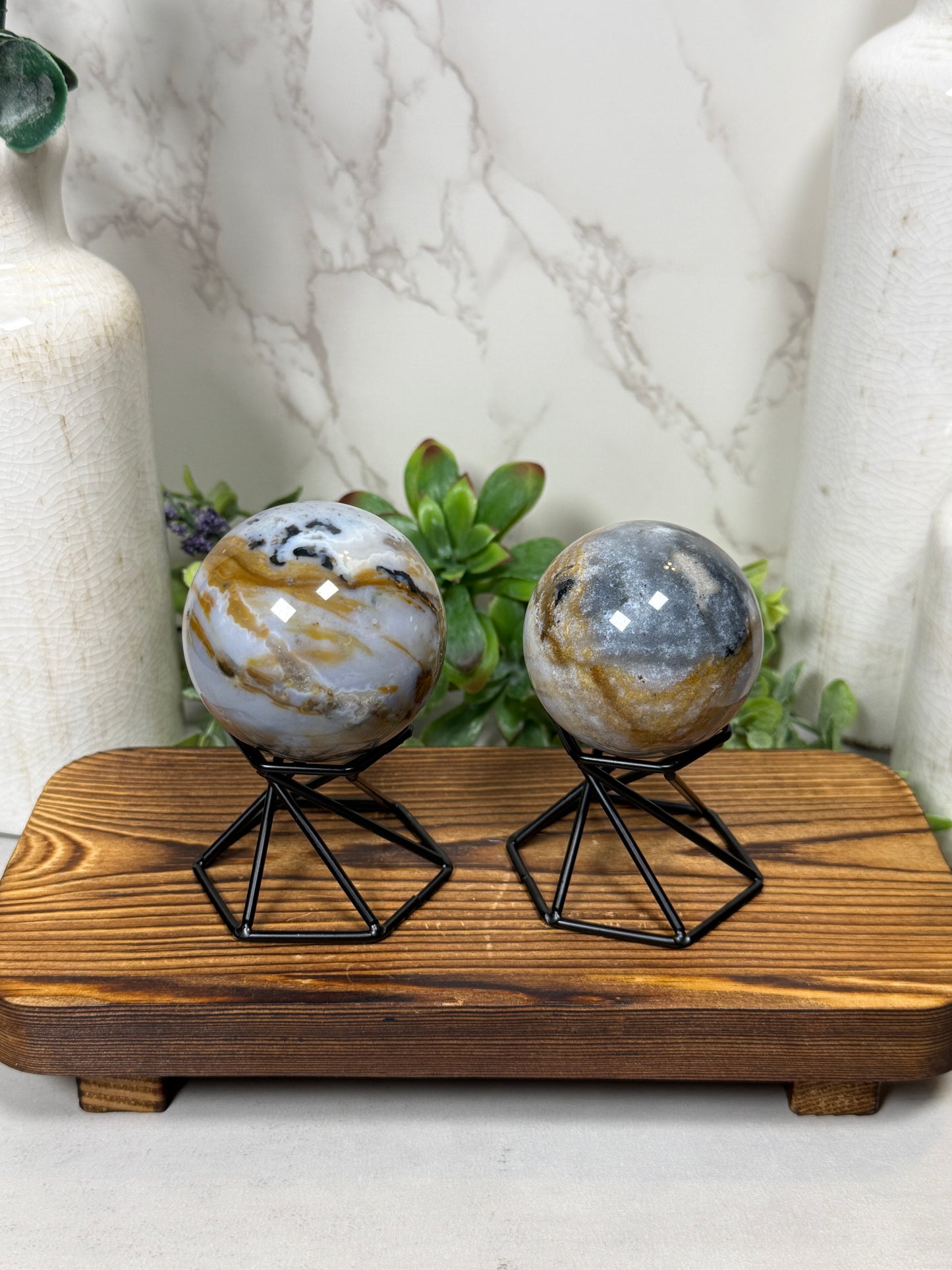 Blue Agate Jasper Spheres