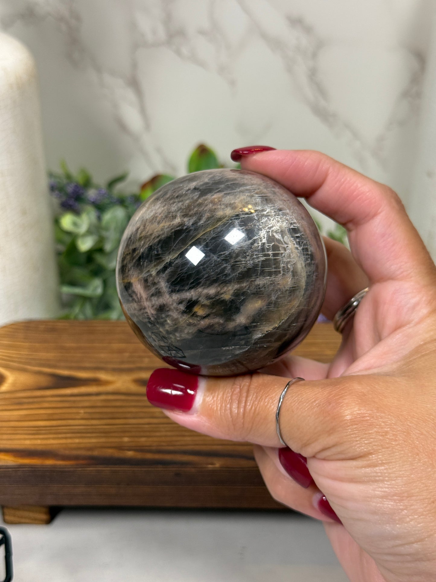 Black Moonstone Sphere