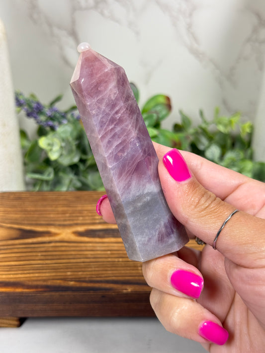 Lavender Rose Quartz Tower