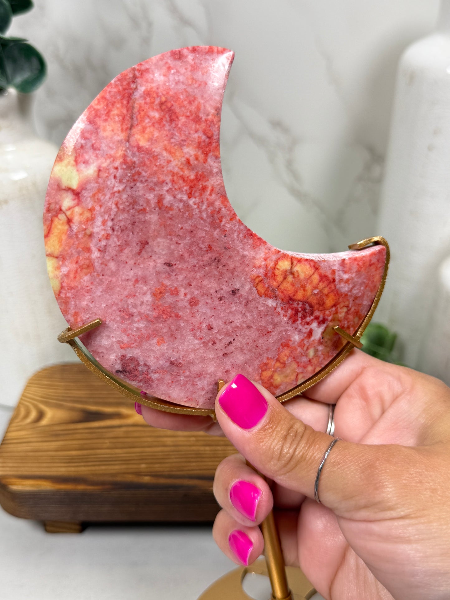 Pink Thulite Moon | Luna