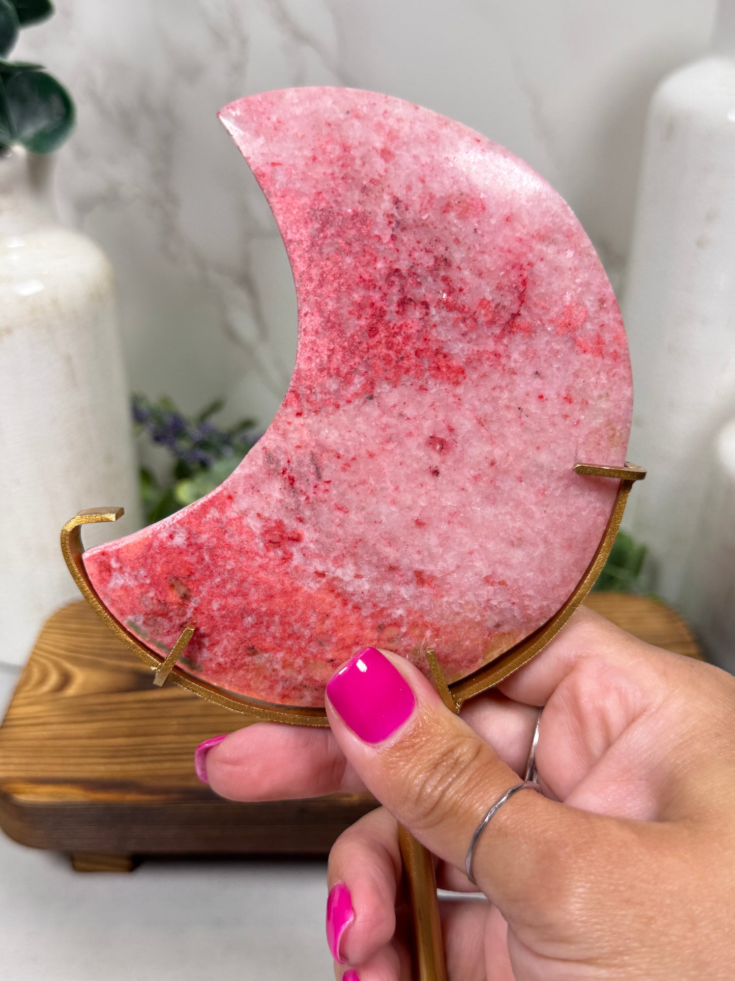 Pink Thulite Moon | Luna