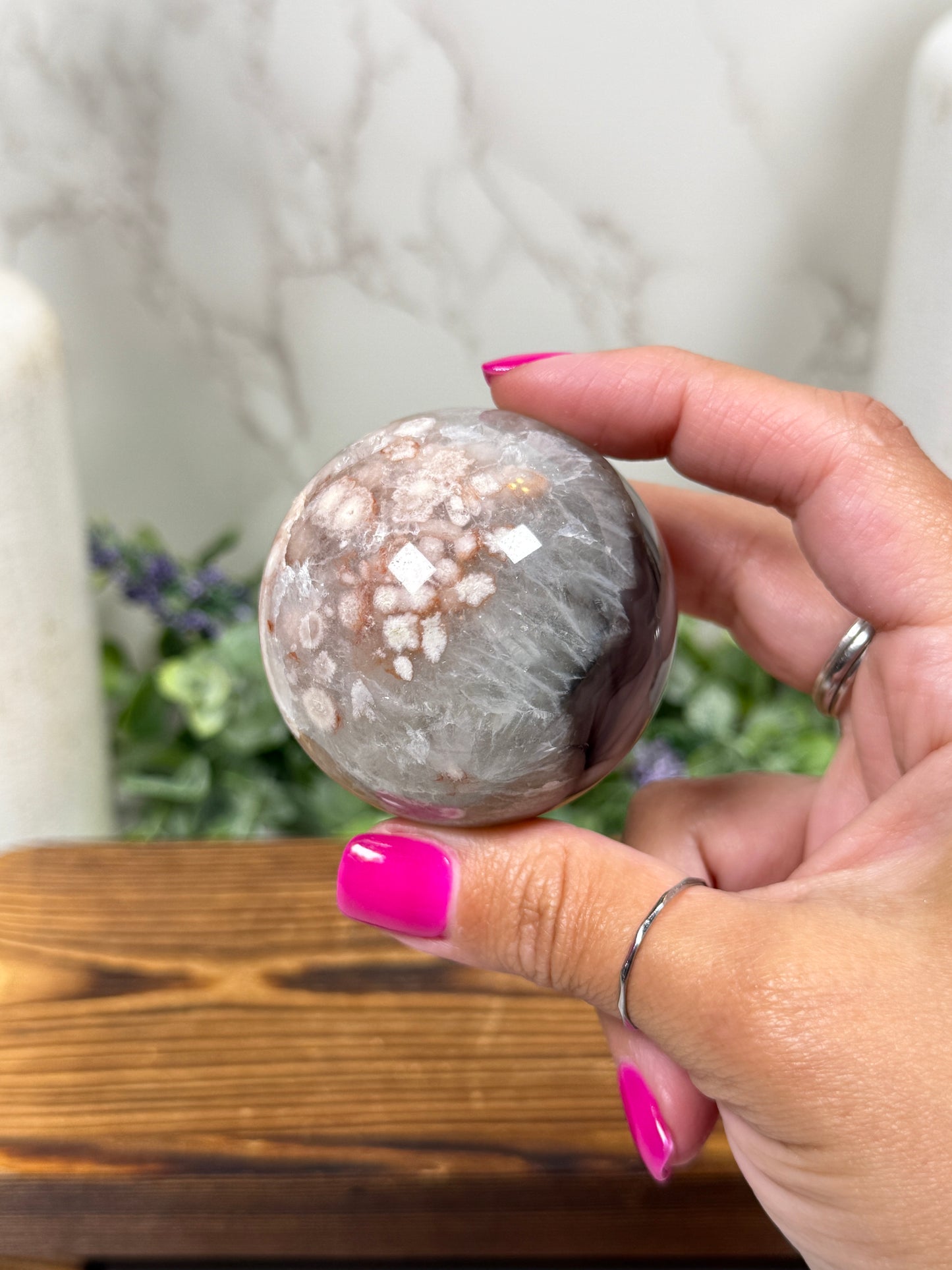 Blue Flower Agate Spheres - You Pick!