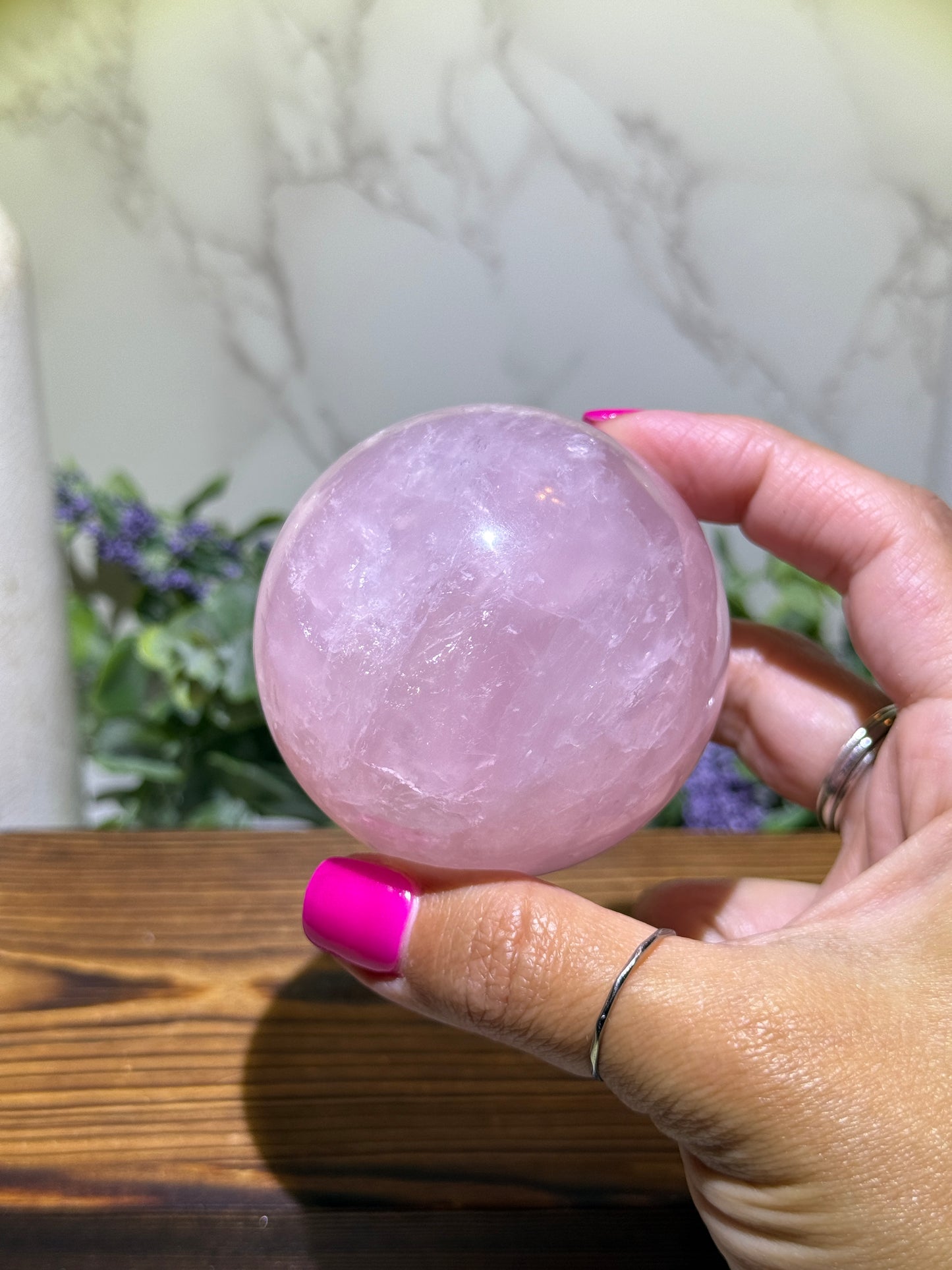 Pink Star Rose Quartz Spheres
