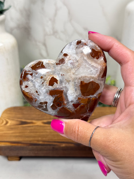 Brecciated Agate Hearts from Indonesia