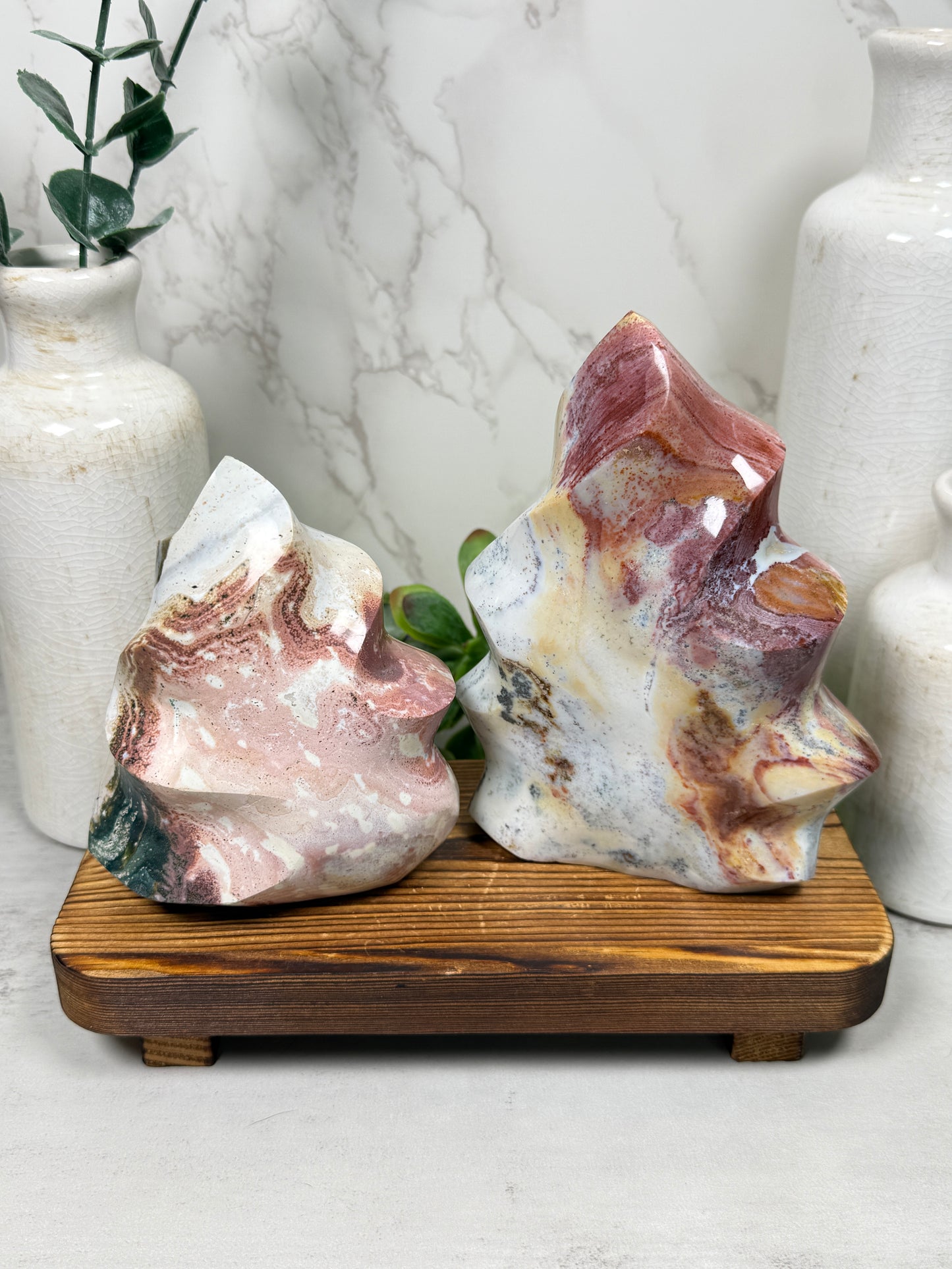 Pink Ocean Jasper Flames