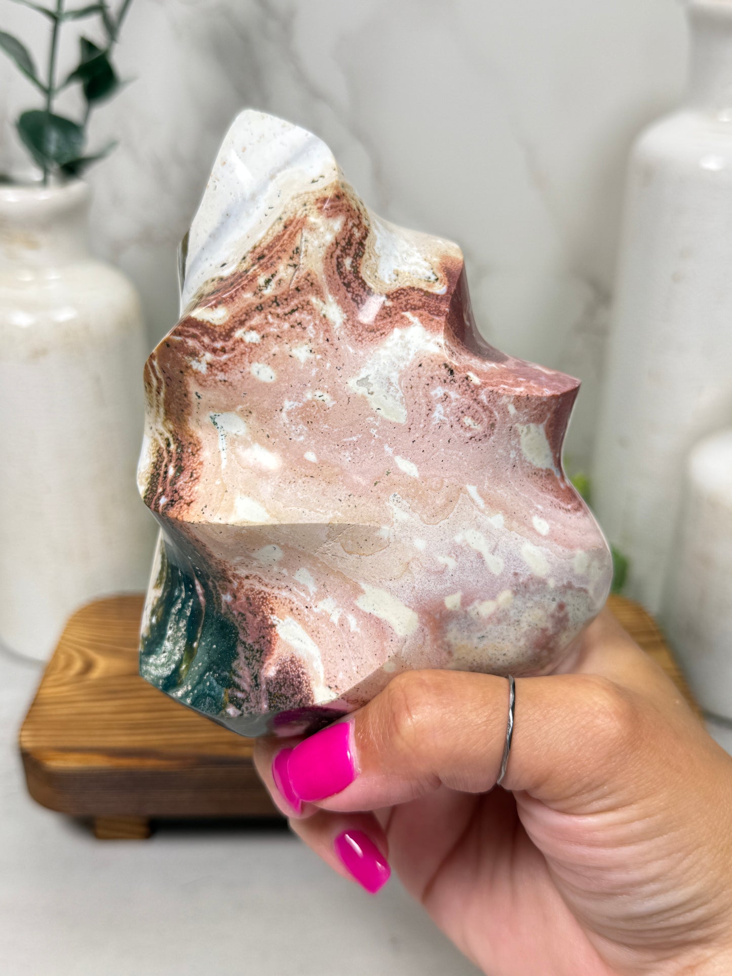 Pink Ocean Jasper Flames