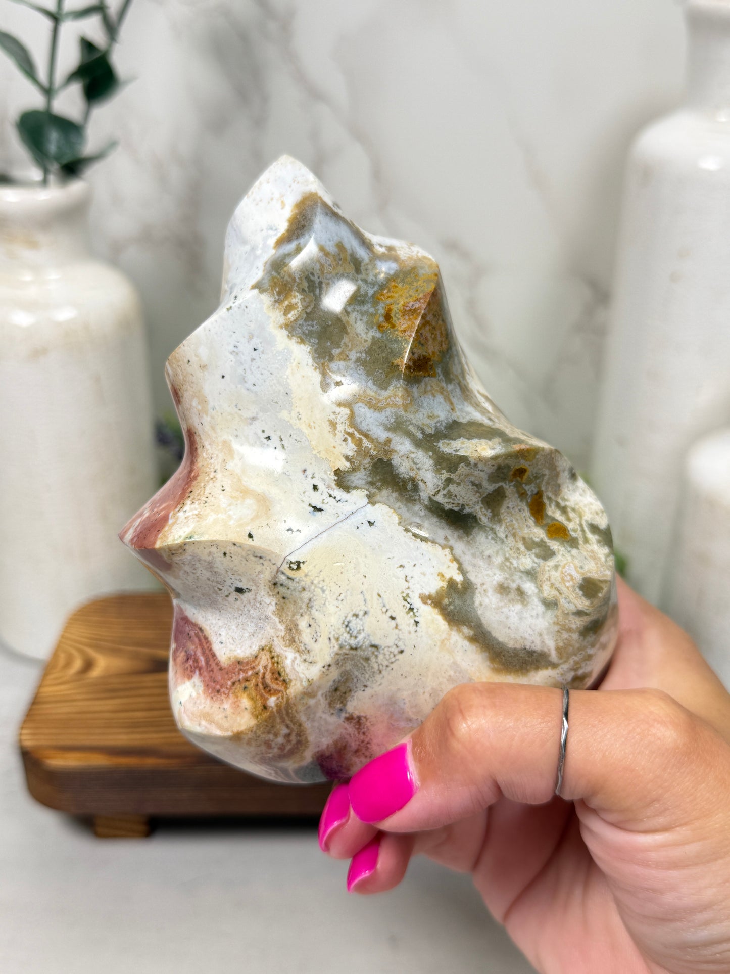 Pink Ocean Jasper Flames