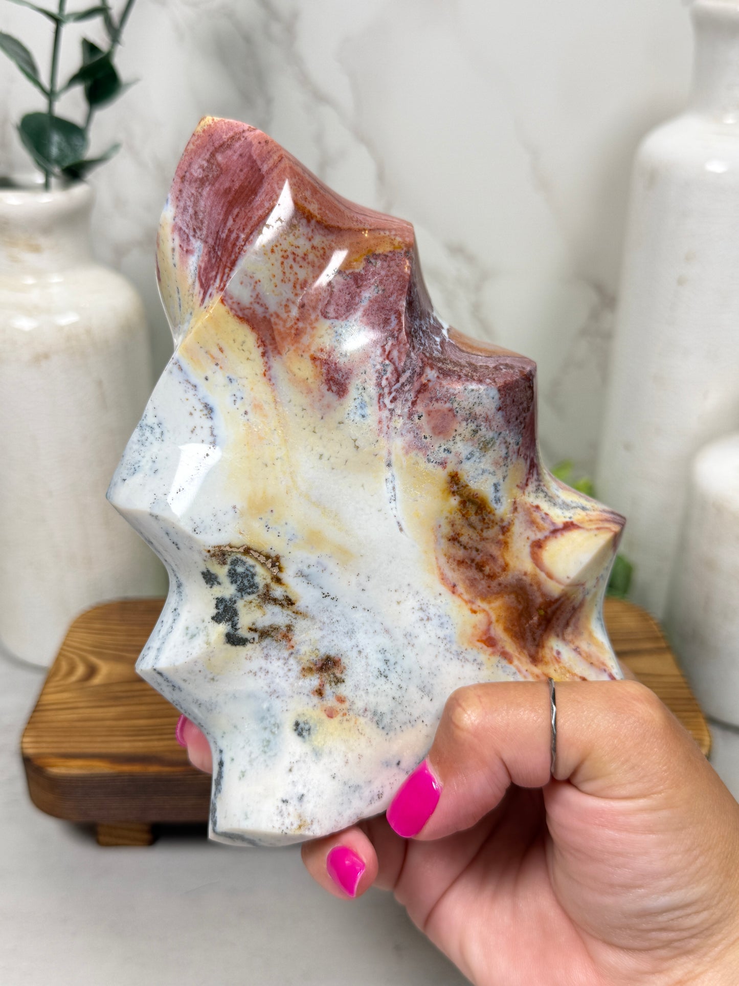 Pink Ocean Jasper Flames