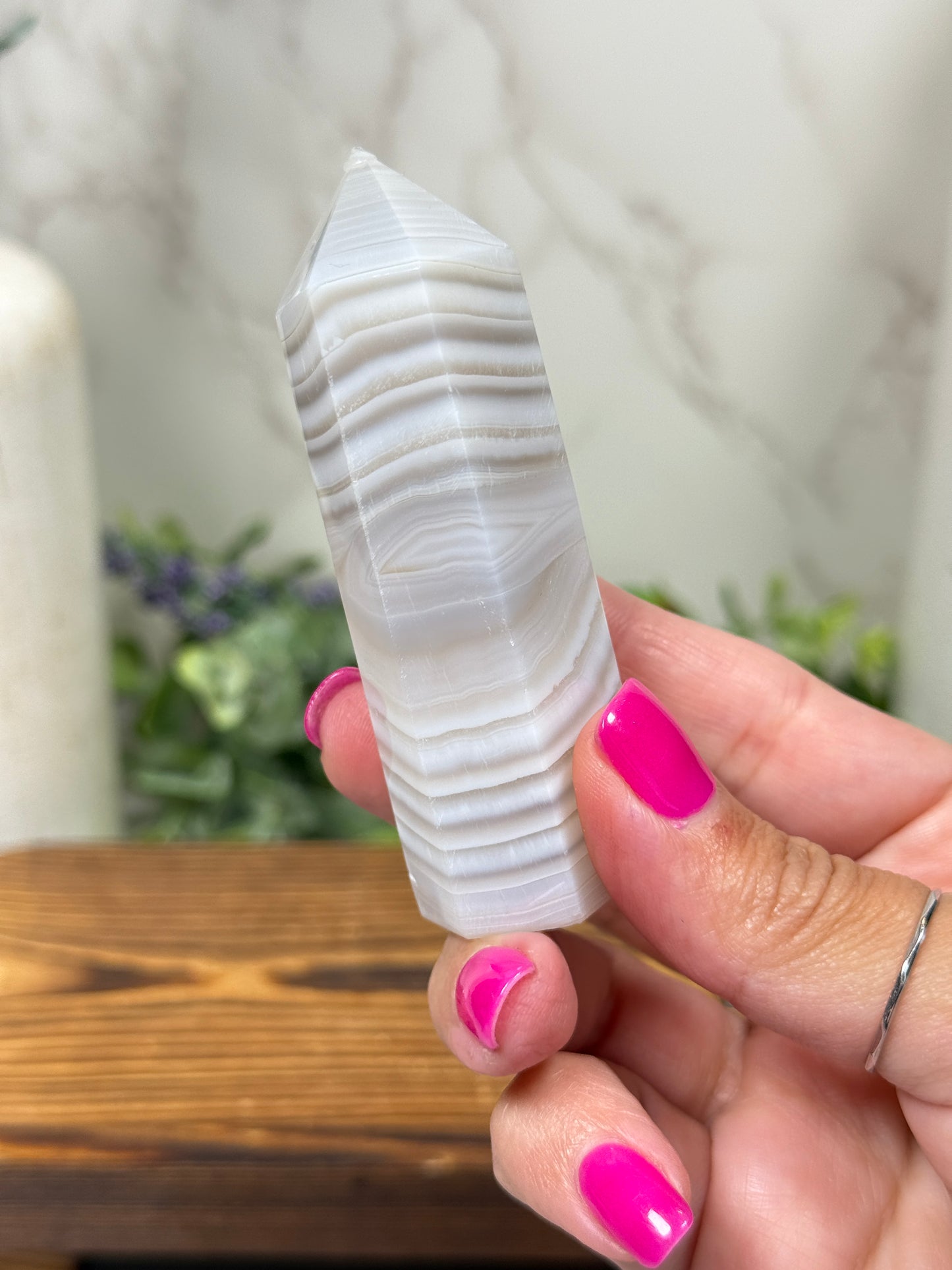 White Banded Agate Towers