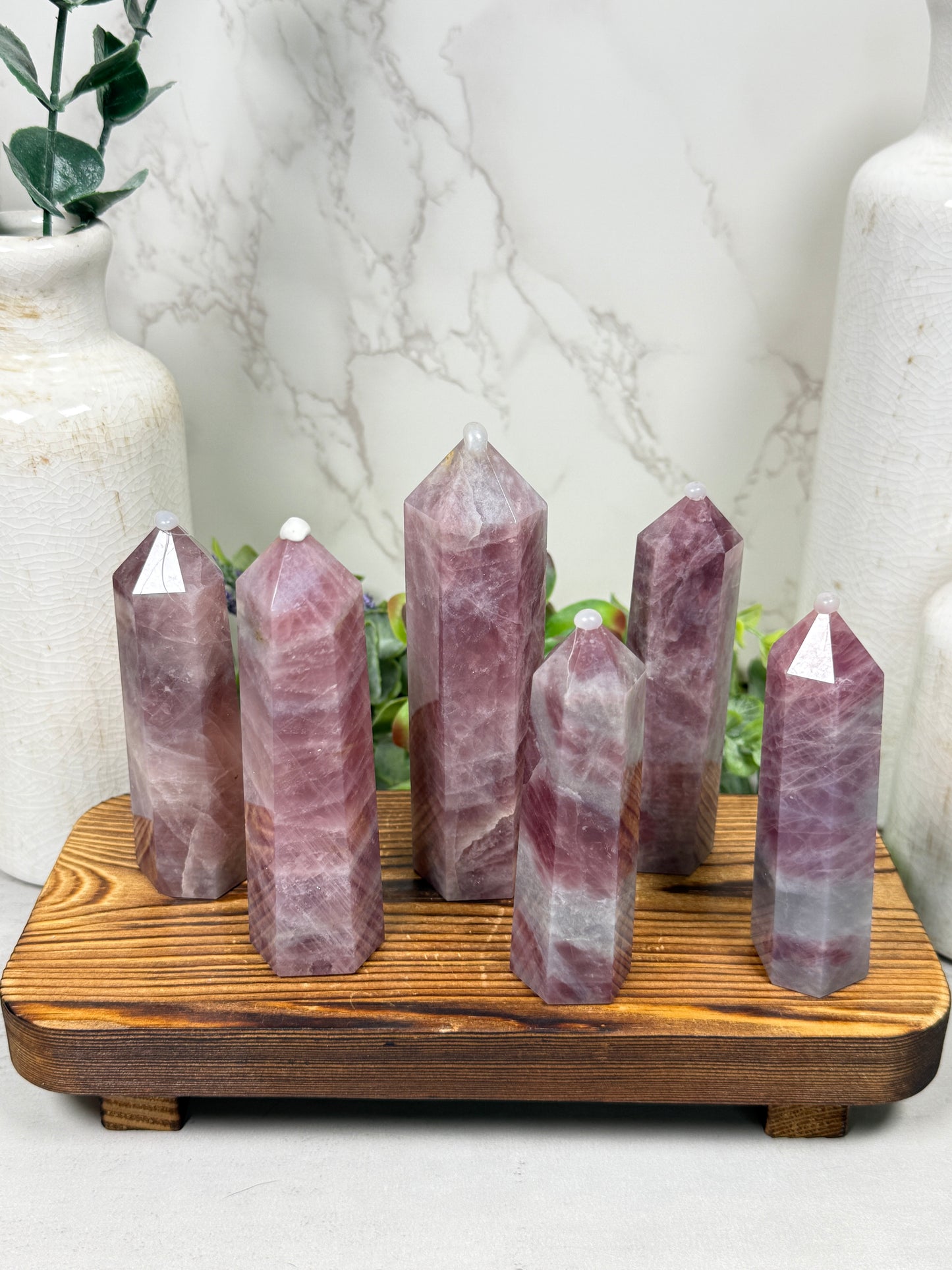 Purple Lavender Rose Quartz Towers (HQ)