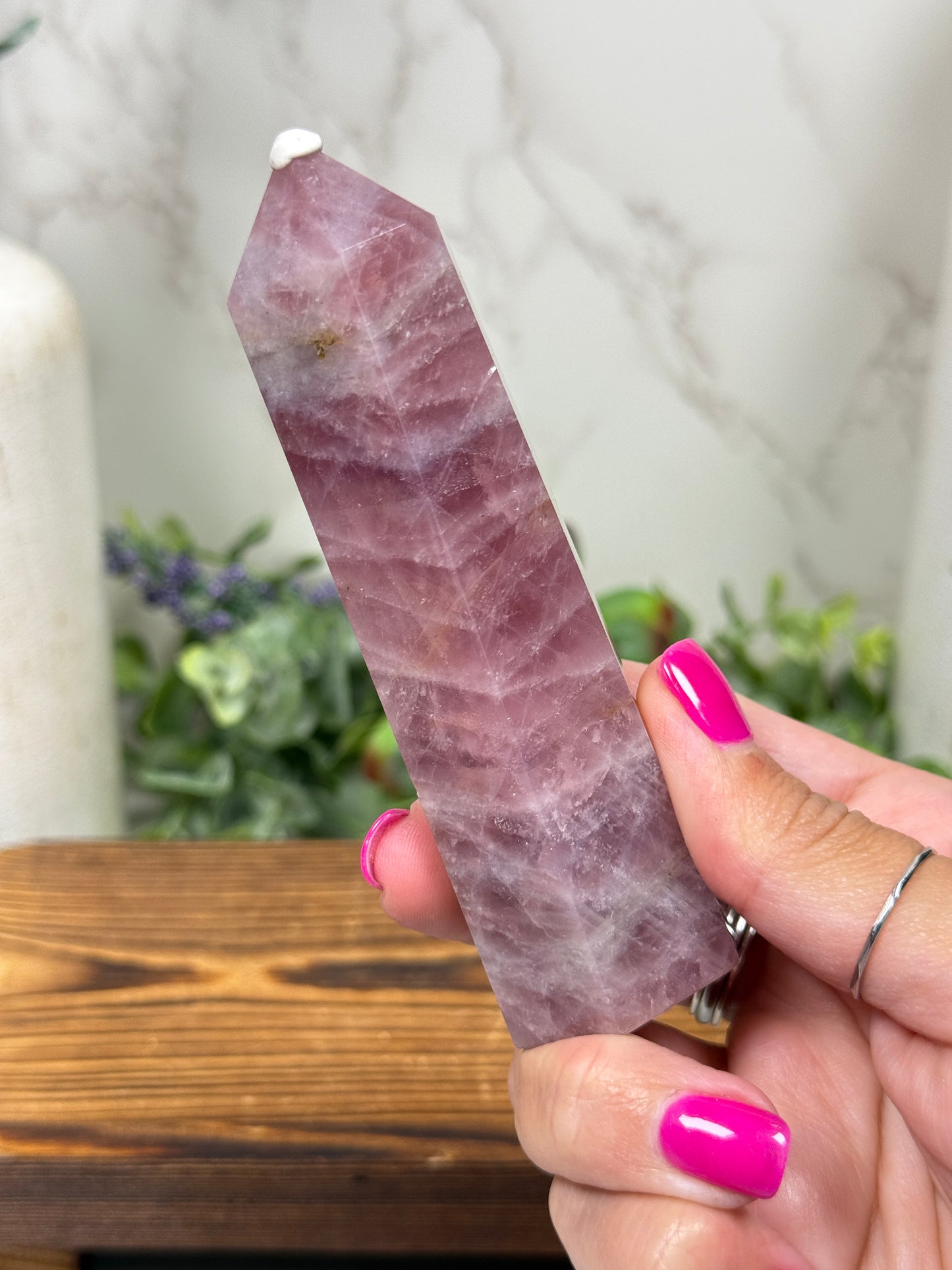 Purple Lavender Rose Quartz Towers (HQ)