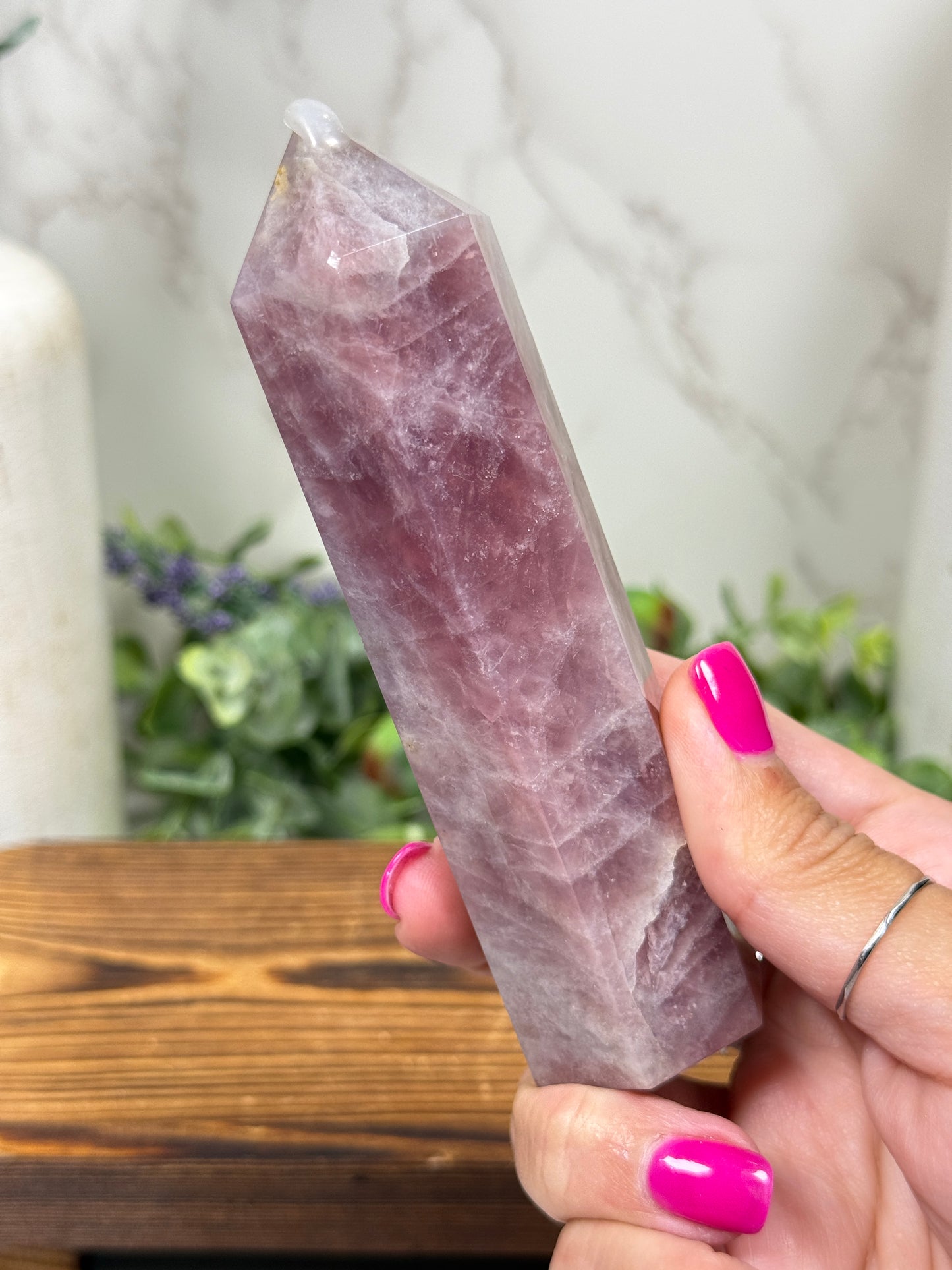 Purple Lavender Rose Quartz Towers (HQ)