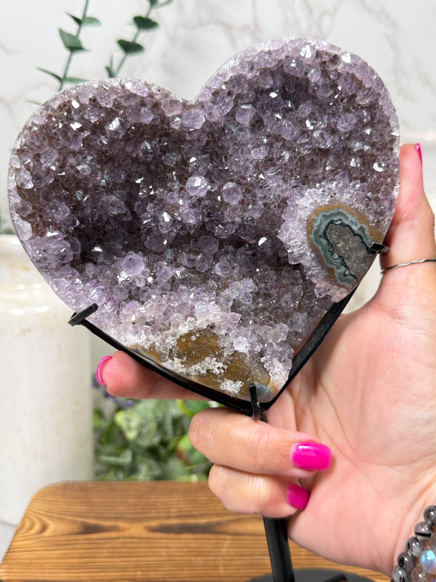 Amethyst Cluster Heart on Stand