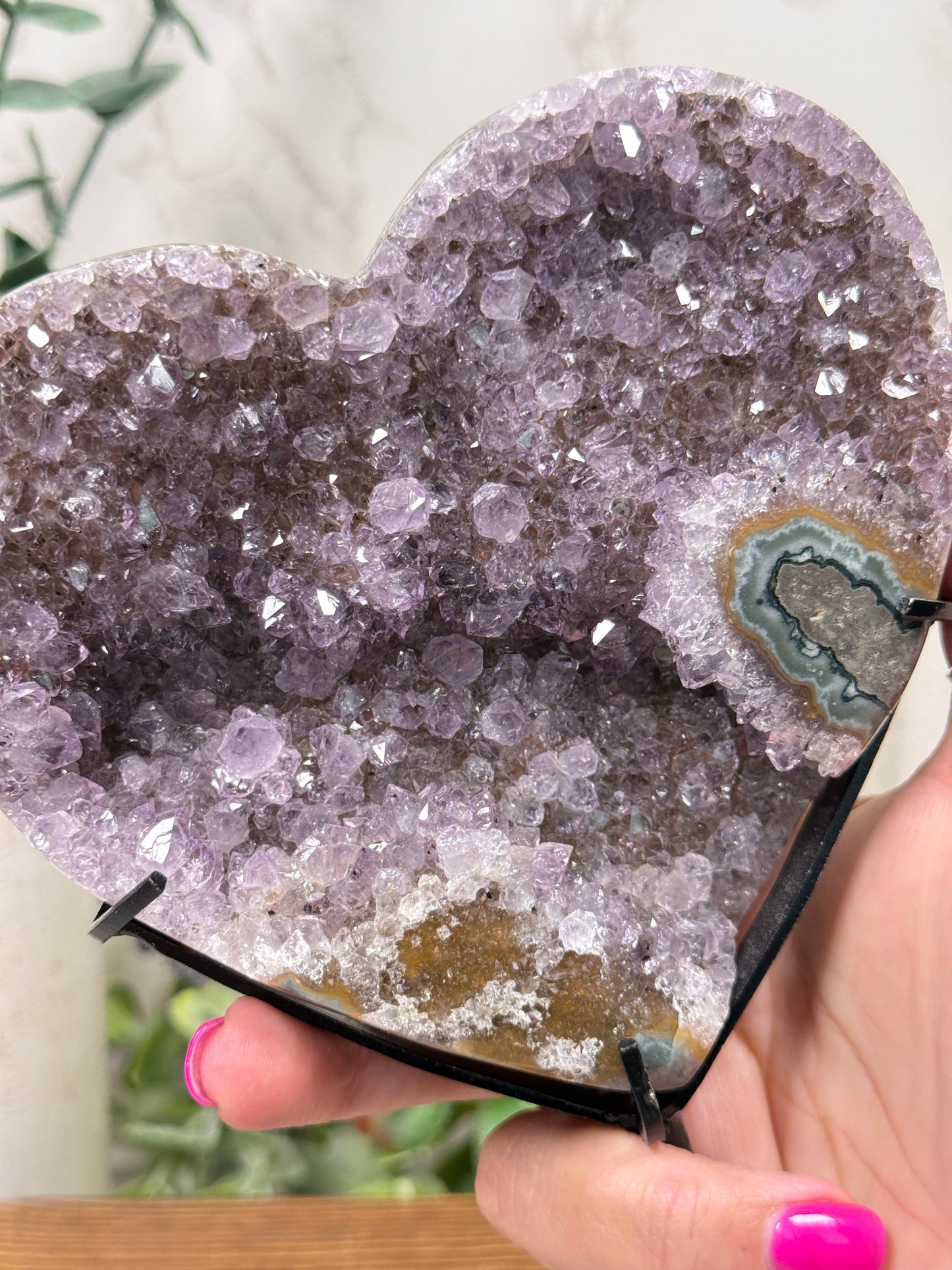 Amethyst Cluster Heart on Stand