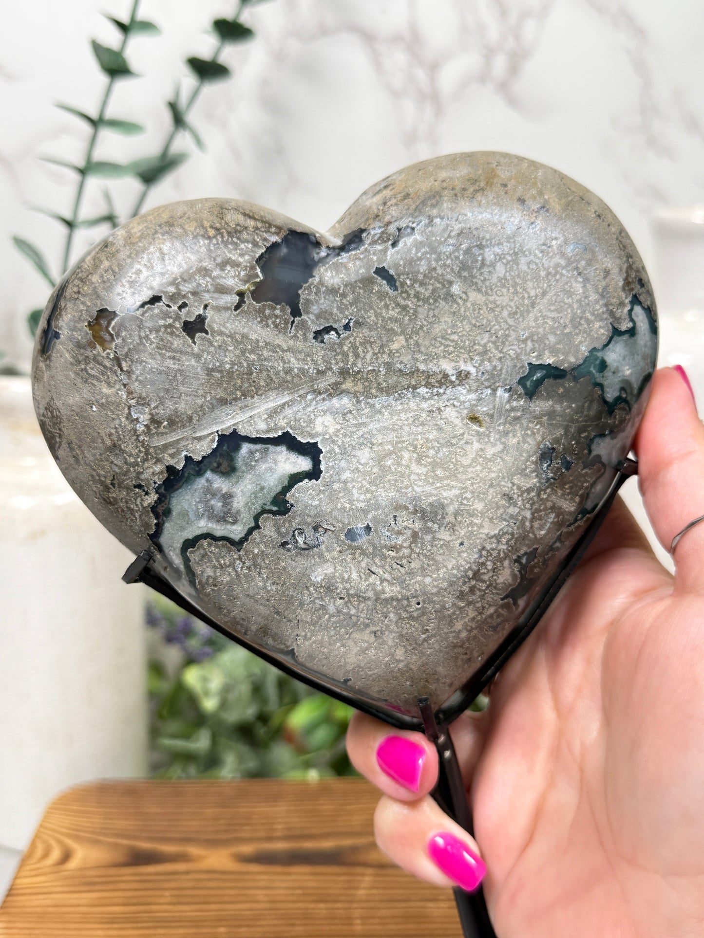 Amethyst Cluster Heart on Stand