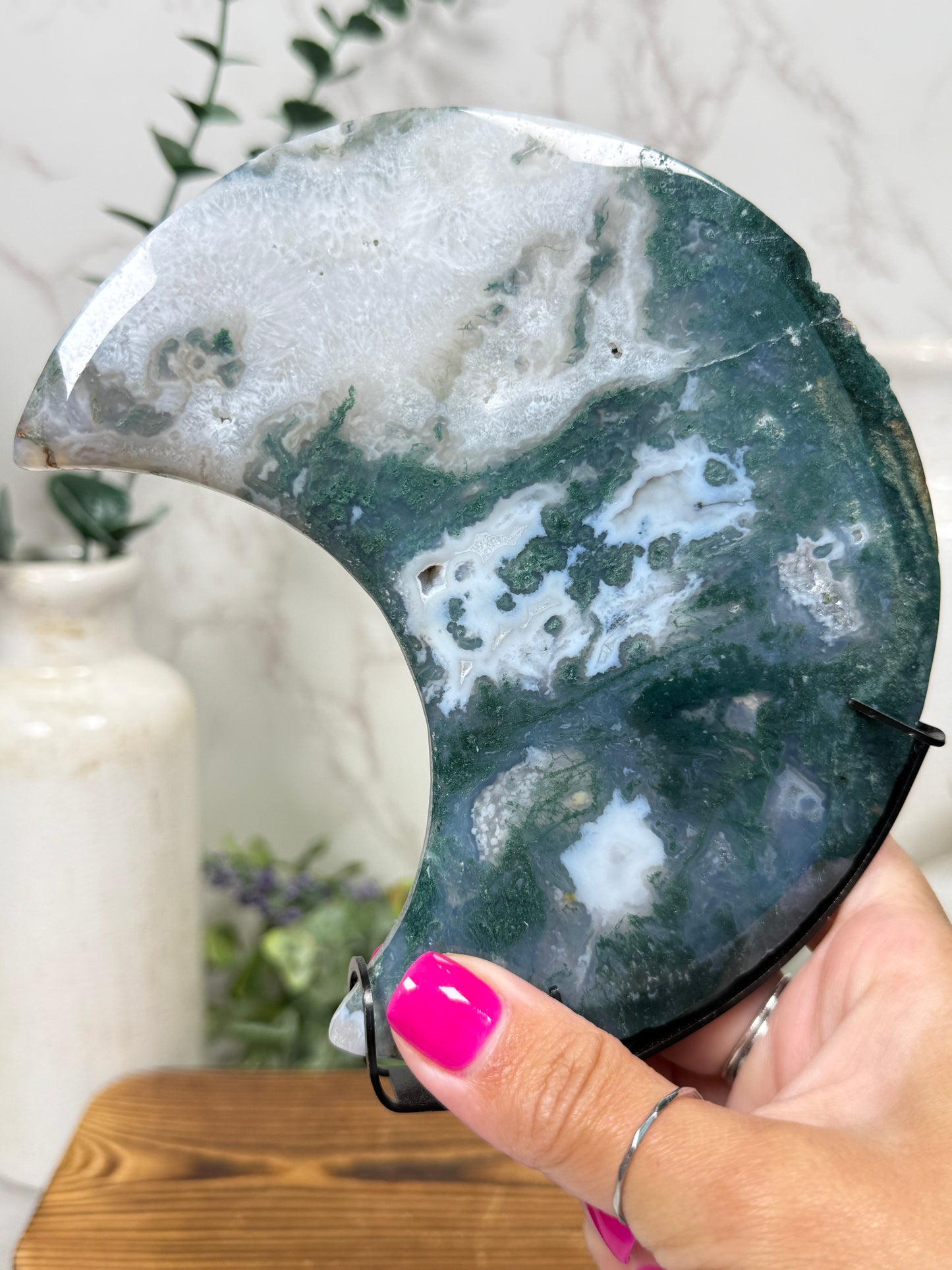 Moss Agate Luna | Moon - A