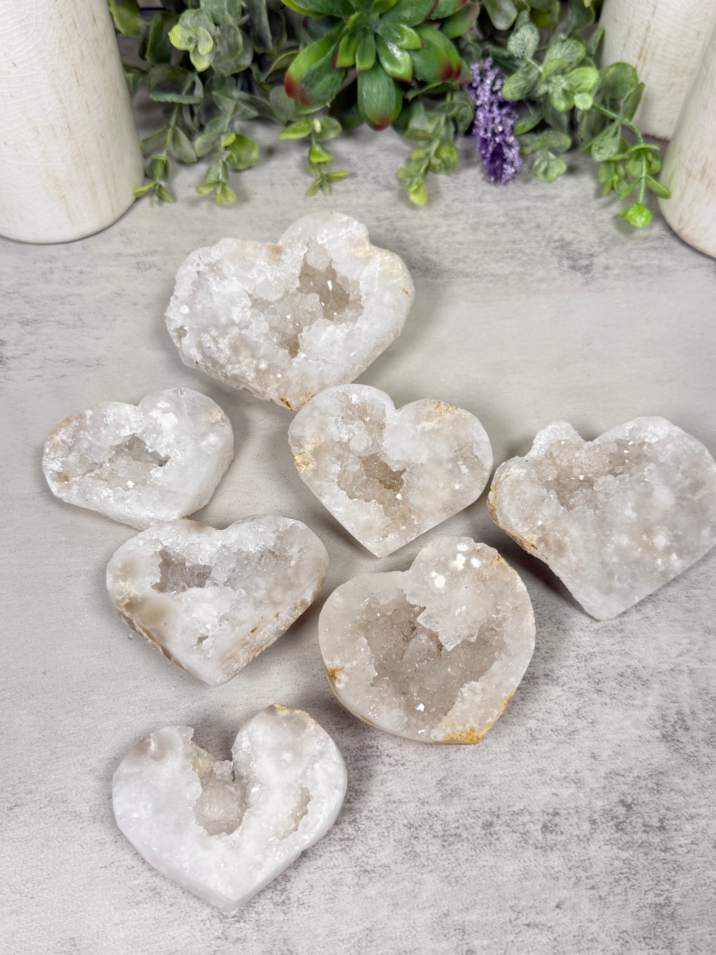 Quartz Geode Hearts