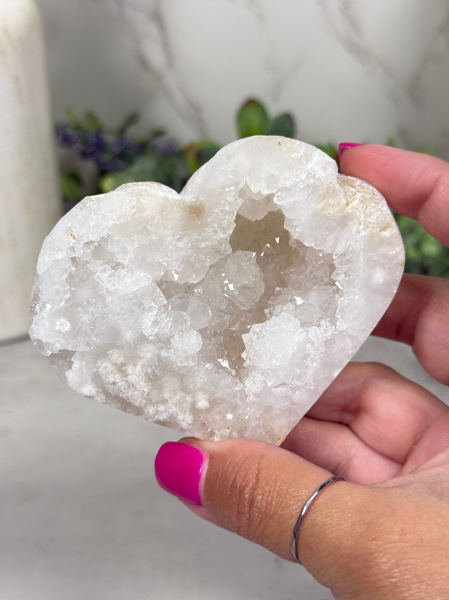 Quartz Geode Hearts