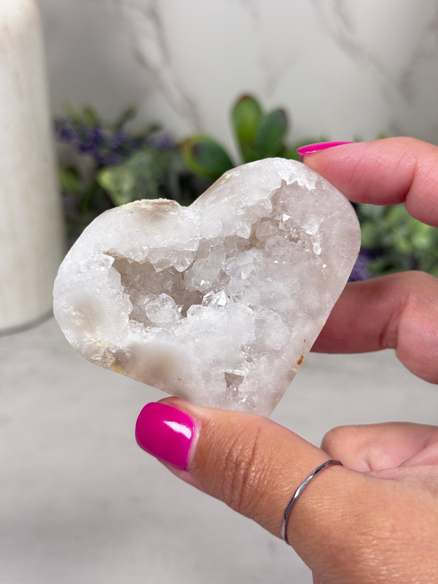 Quartz Geode Hearts