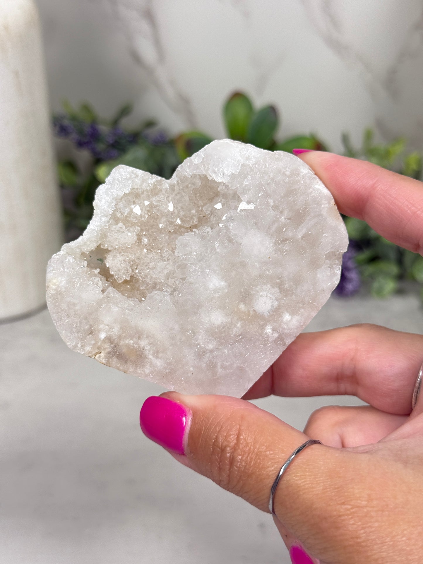 Quartz Geode Hearts