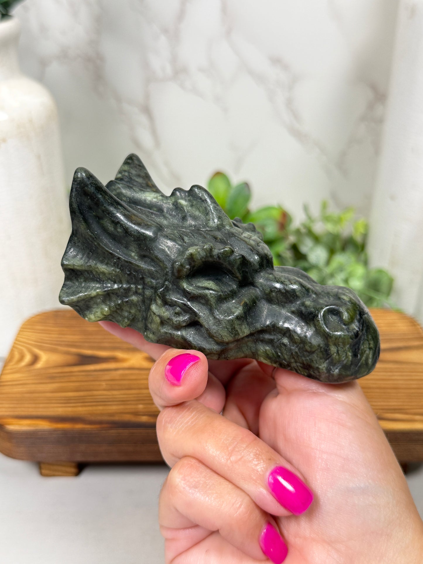 Green Jade Dragon Head