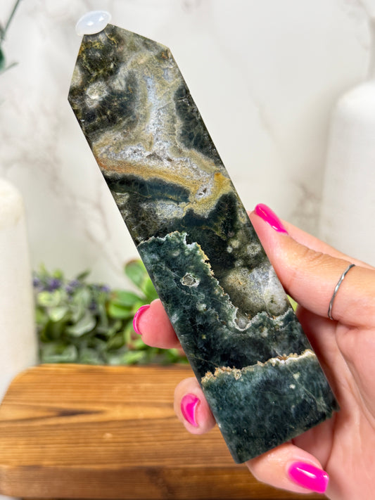 Green + Gold Ocean Jasper Towers