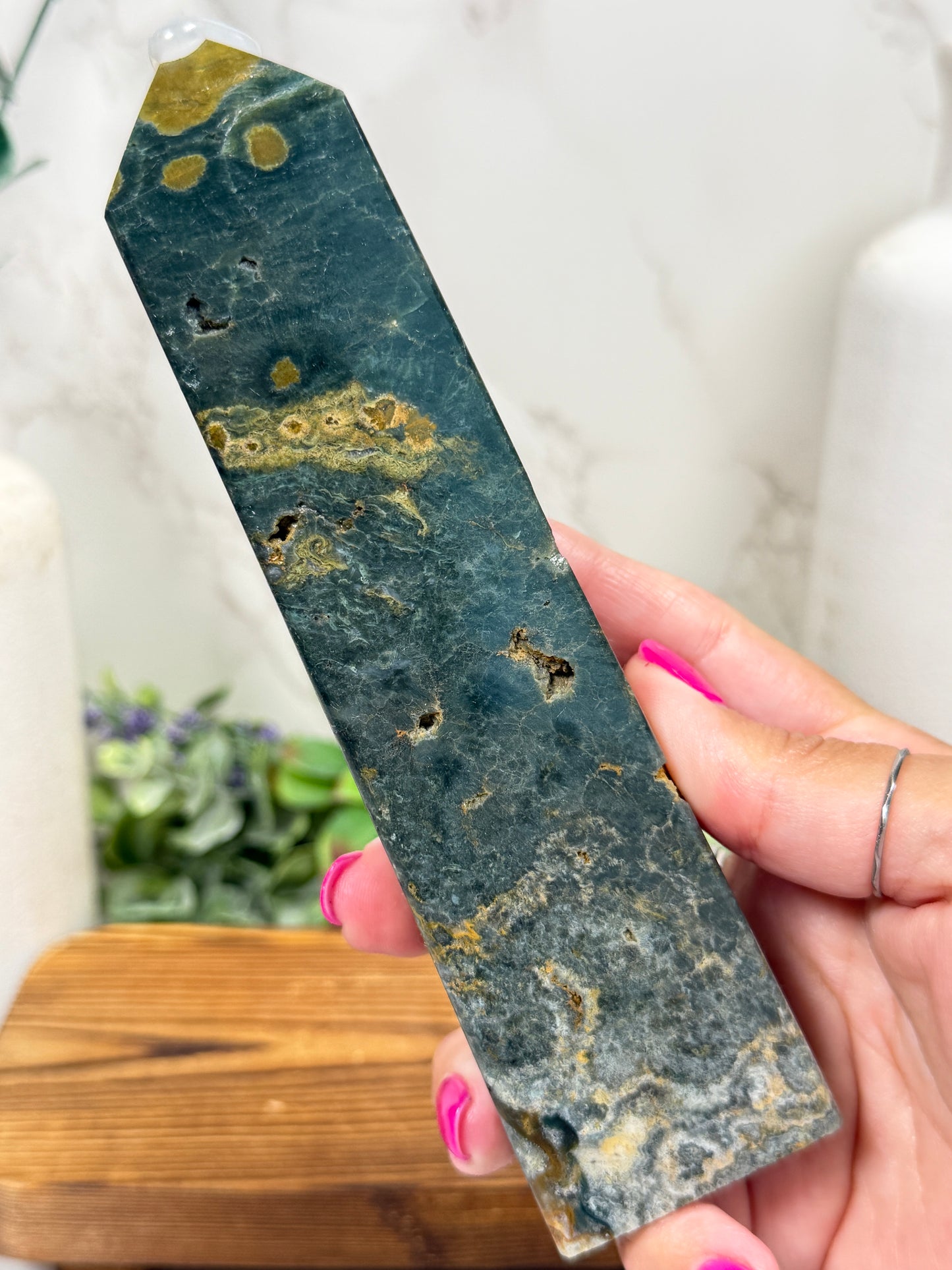 Green + Gold Ocean Jasper Towers