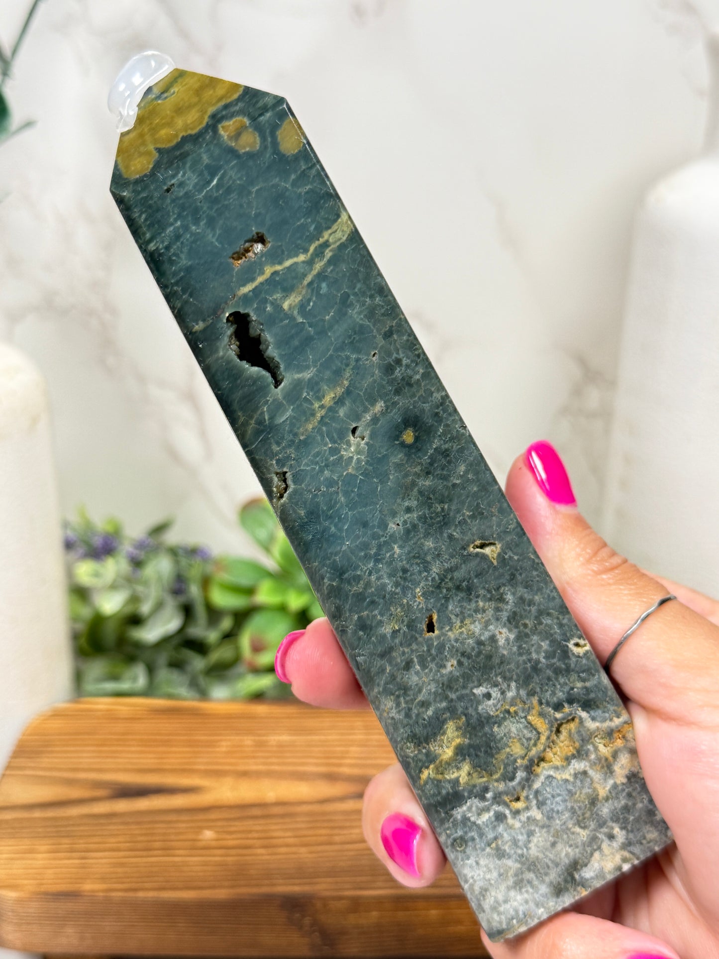 Green + Gold Ocean Jasper Towers